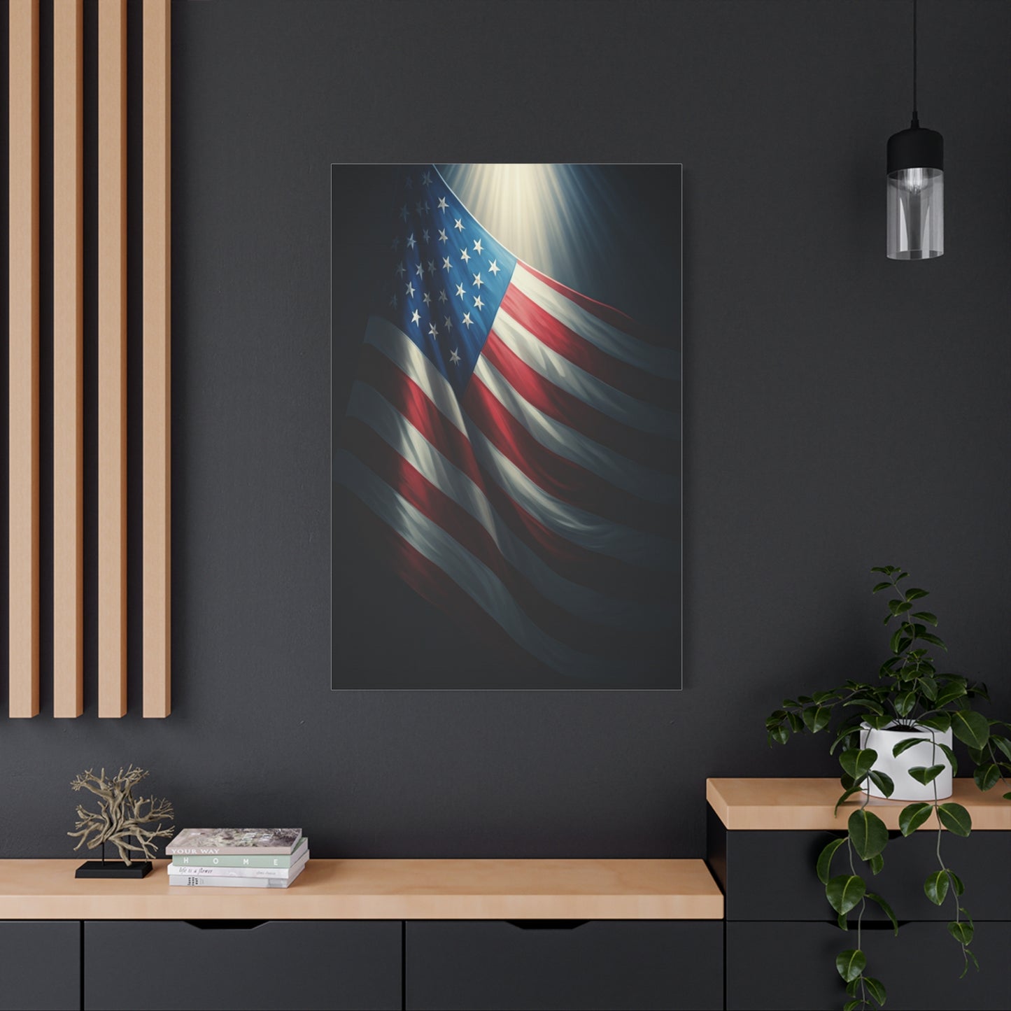 Spotlight American Flag Honor Wall Art & Canvas Prints