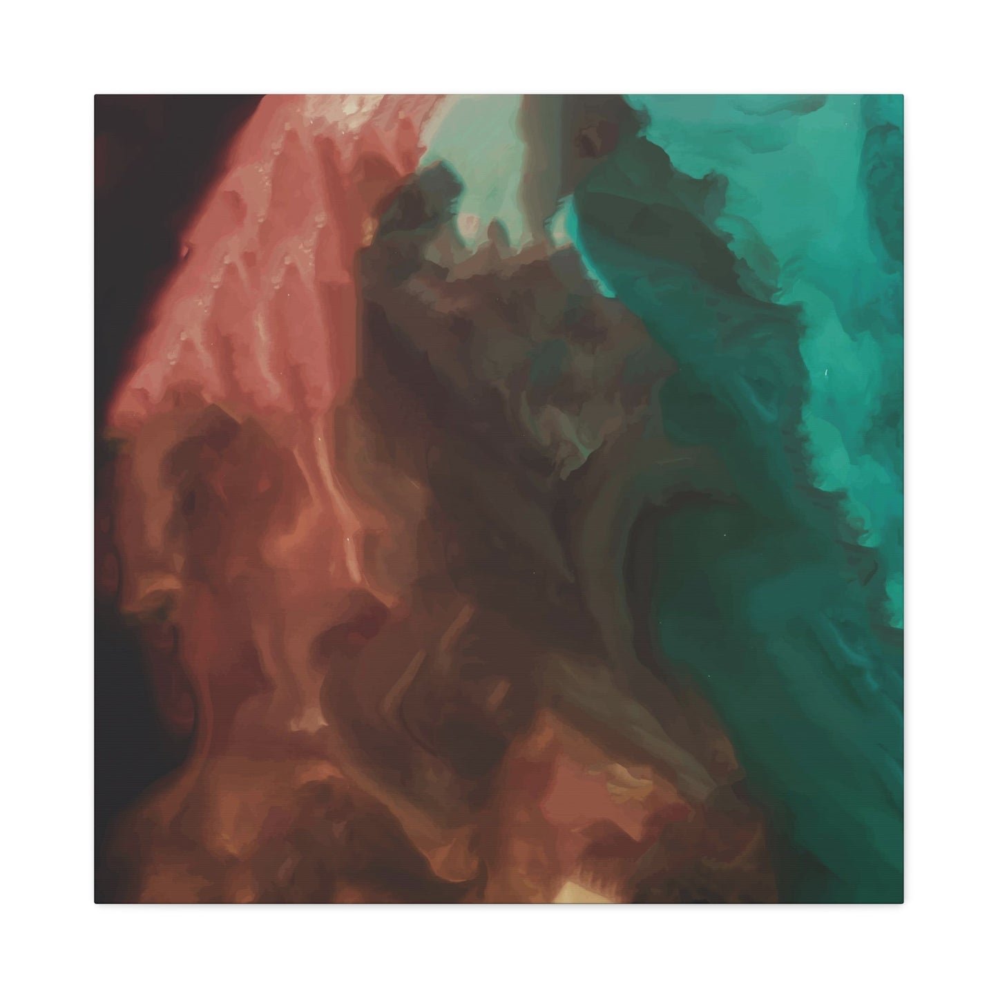 Abstract Teal & Orange Painting Wall Art & Canvas Prints