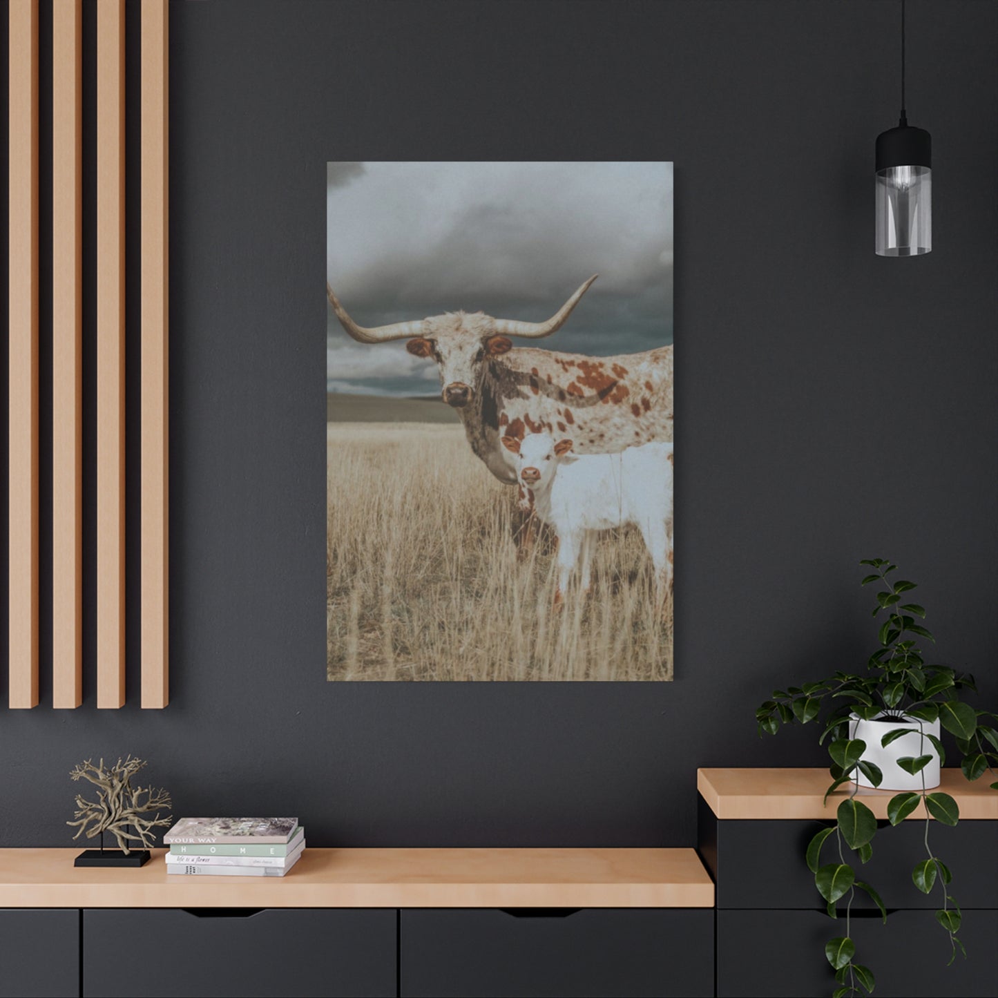 Wild Buffalo Family Longhorn Photos Wall Art & Canvas Prints