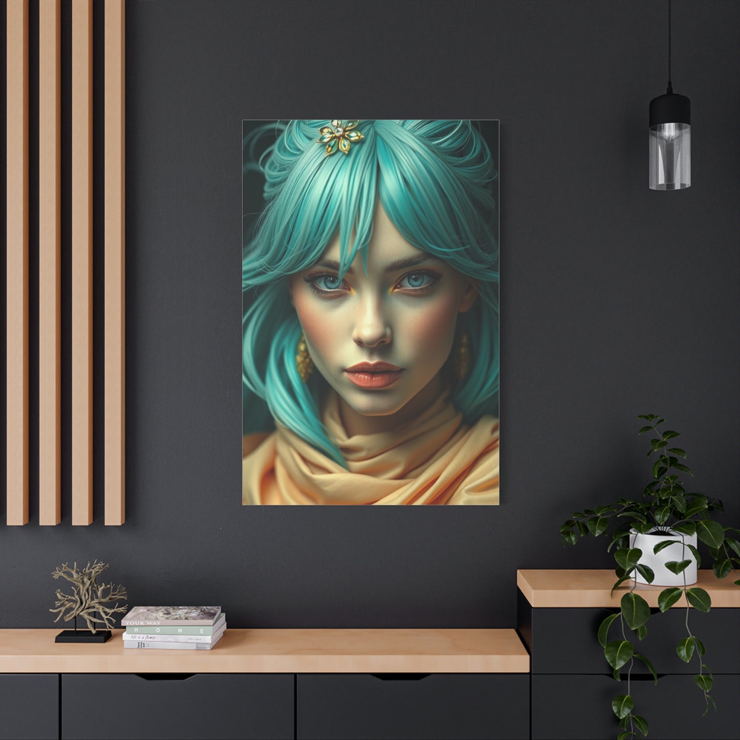 Opulent Teal Tableau wall art & canvas print