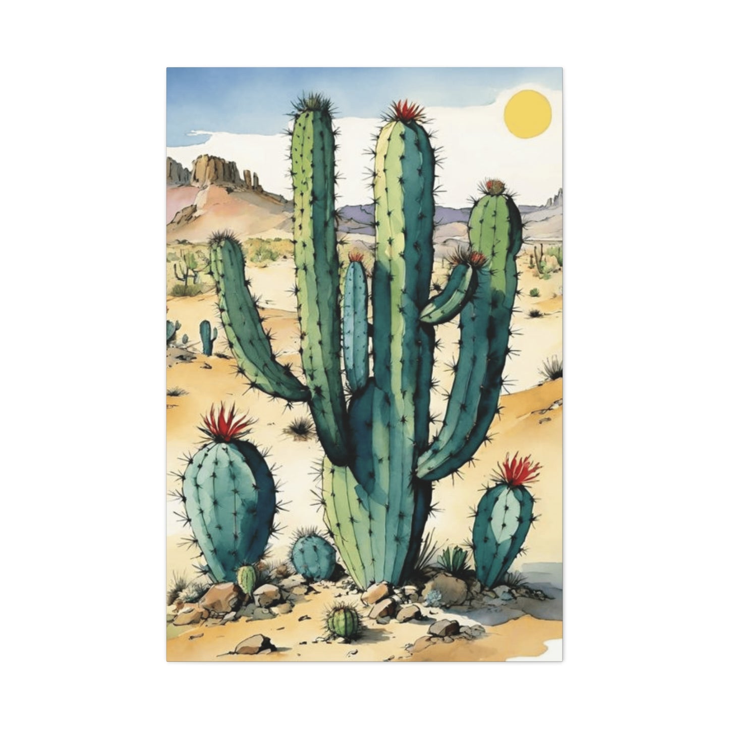 Large Cacti in Desert Wall Art & Canvas Prints