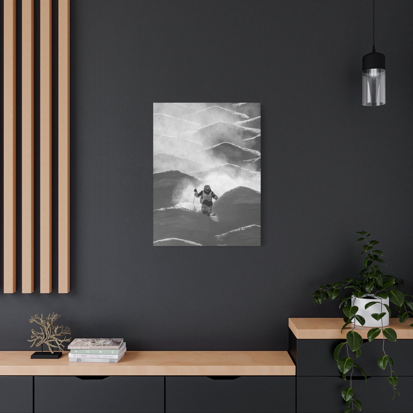 Black & White Skiing Poster Wall Art & Canvas Prints