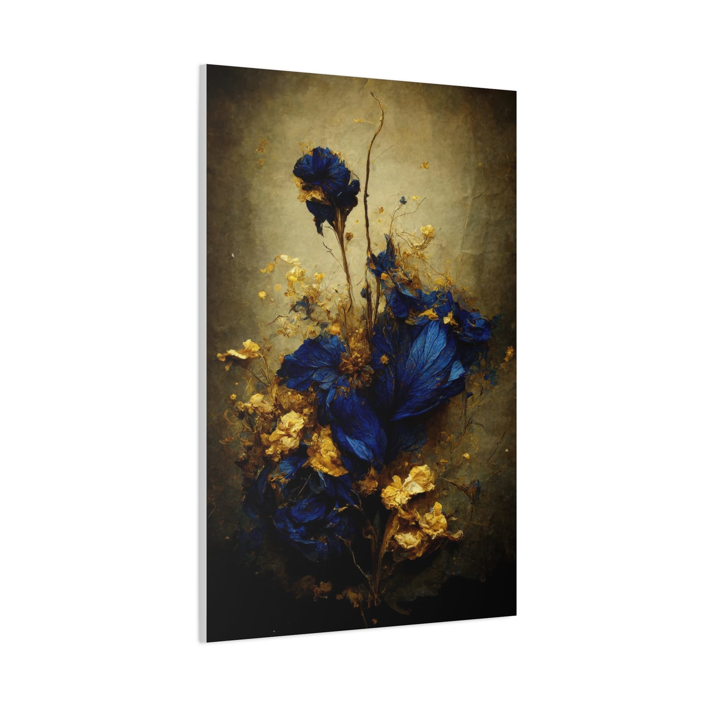 Blue and Gold Bouquet Wall Art & Canvas Prints