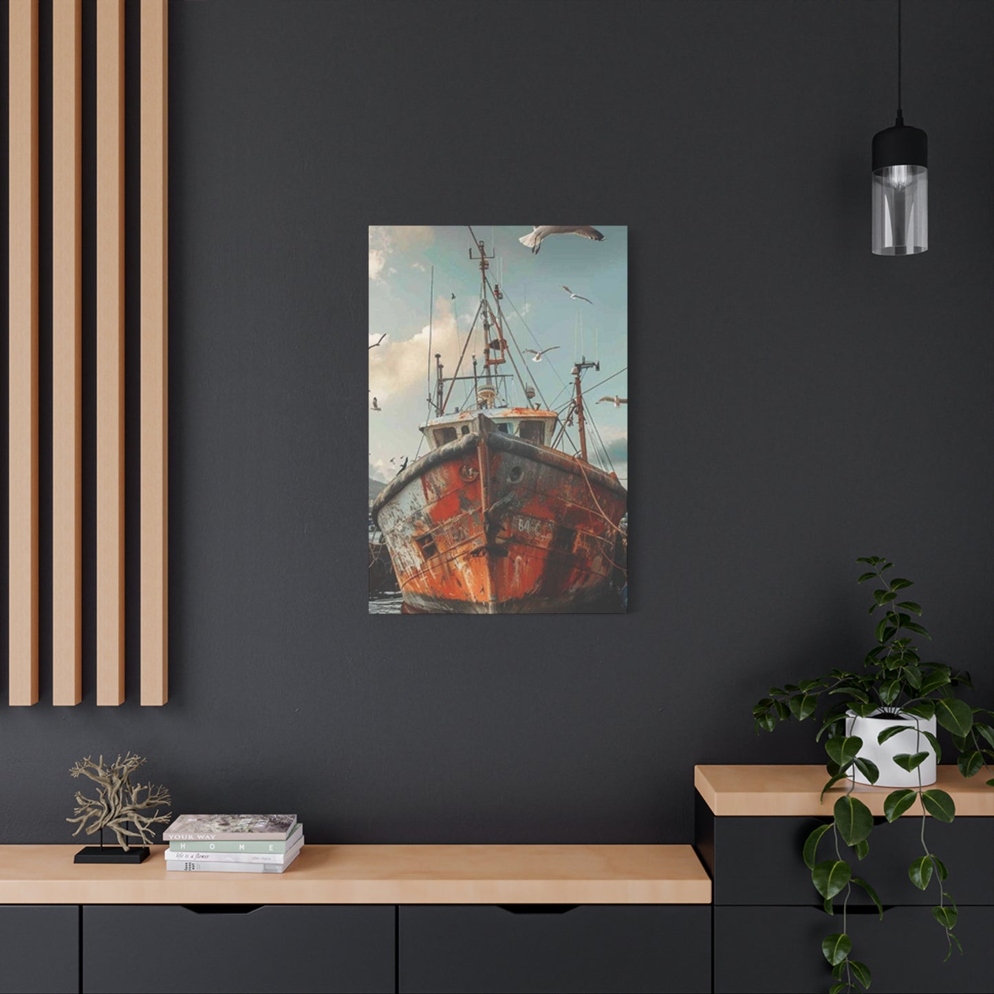 Abandoned Ship At Shore Wall Art & Canvas Prints