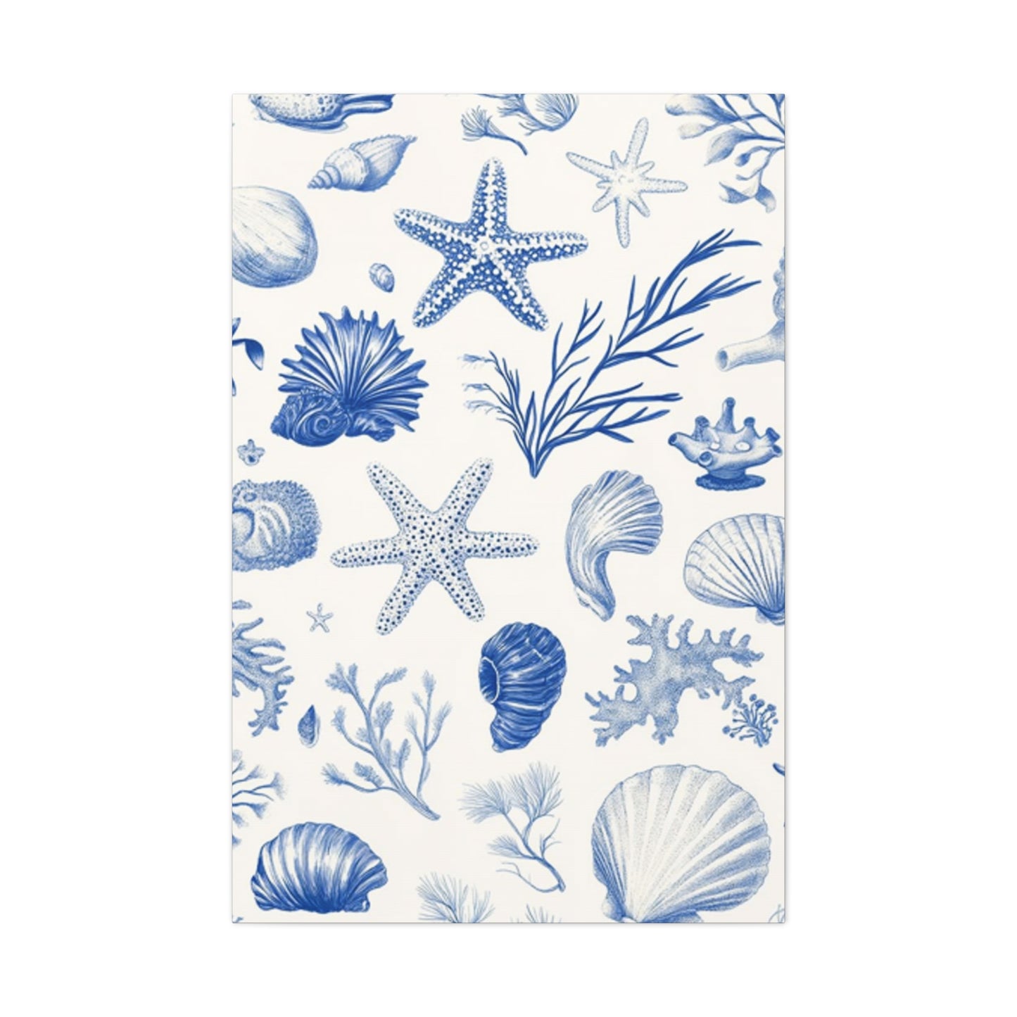 Beautiful Blue Shell Shapes Wall Art & Canvas Prints