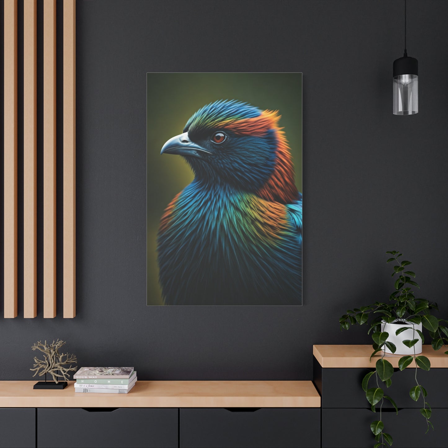 Vibrant Jewel-Toned Bird Portrait Wall Art & Canvas Prints