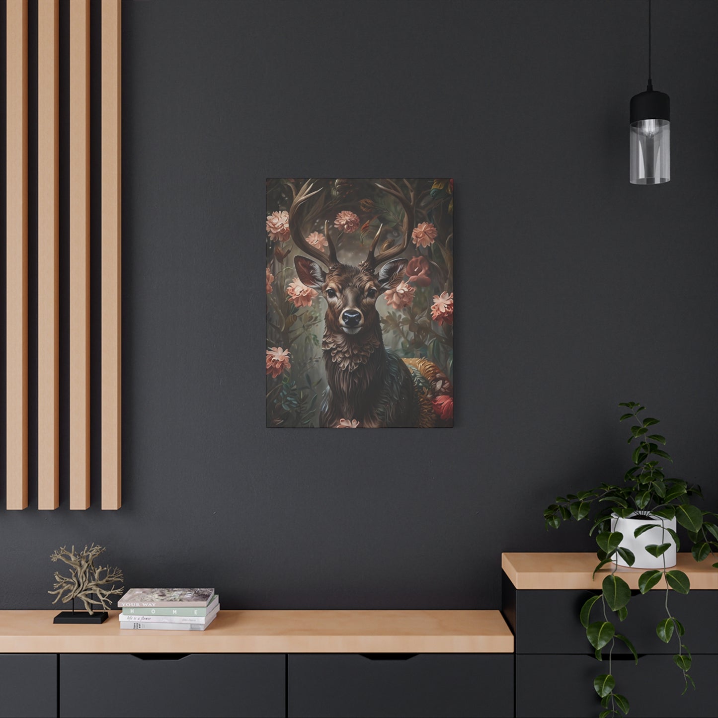 Tropical Flower Reindeer Wall Art & Canvas Prints