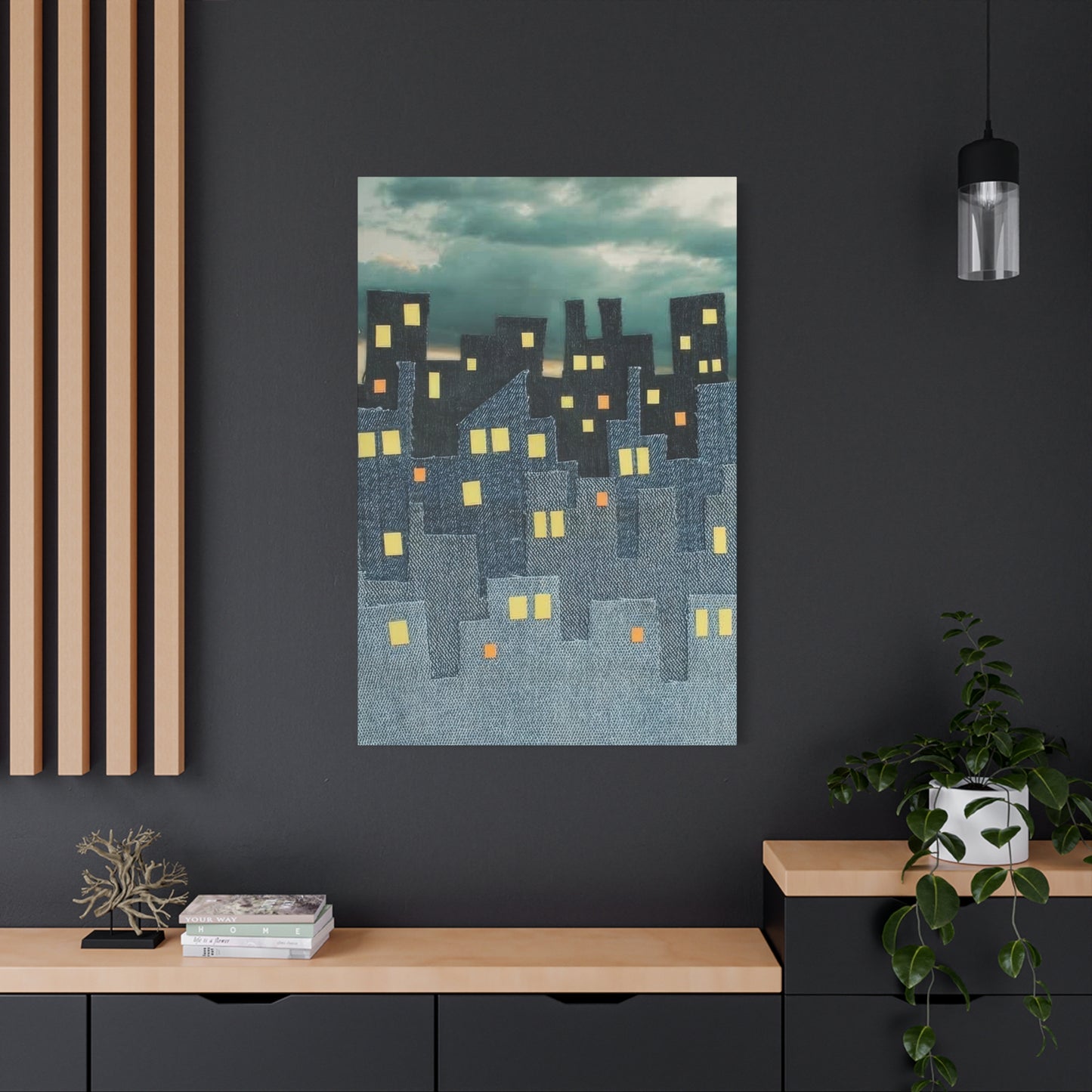 Denim Night Cityscape Wall Art & Canvas Prints