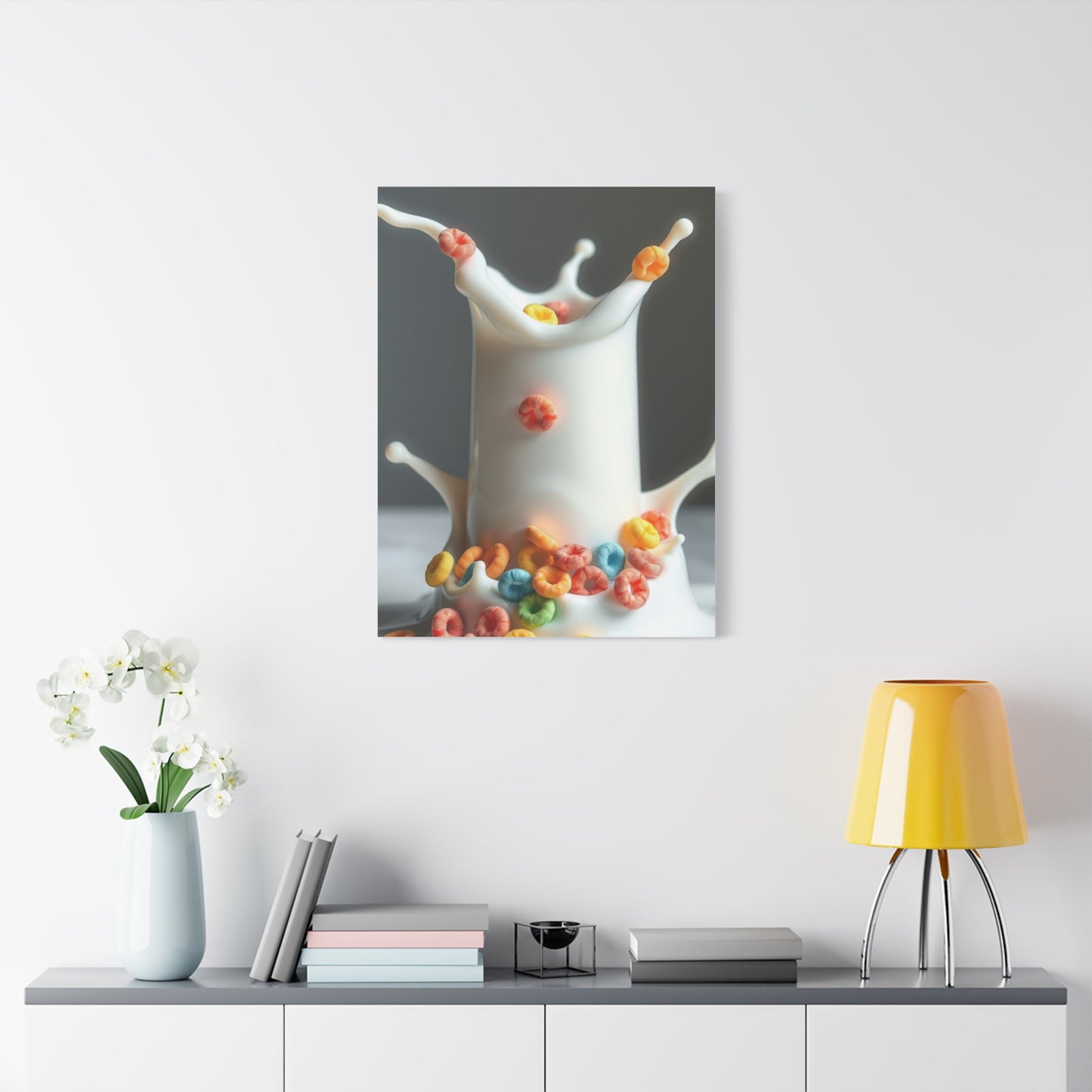 Fruit Loops in Milk Art Premium Canvas 16 Wall Art & Canvas Print