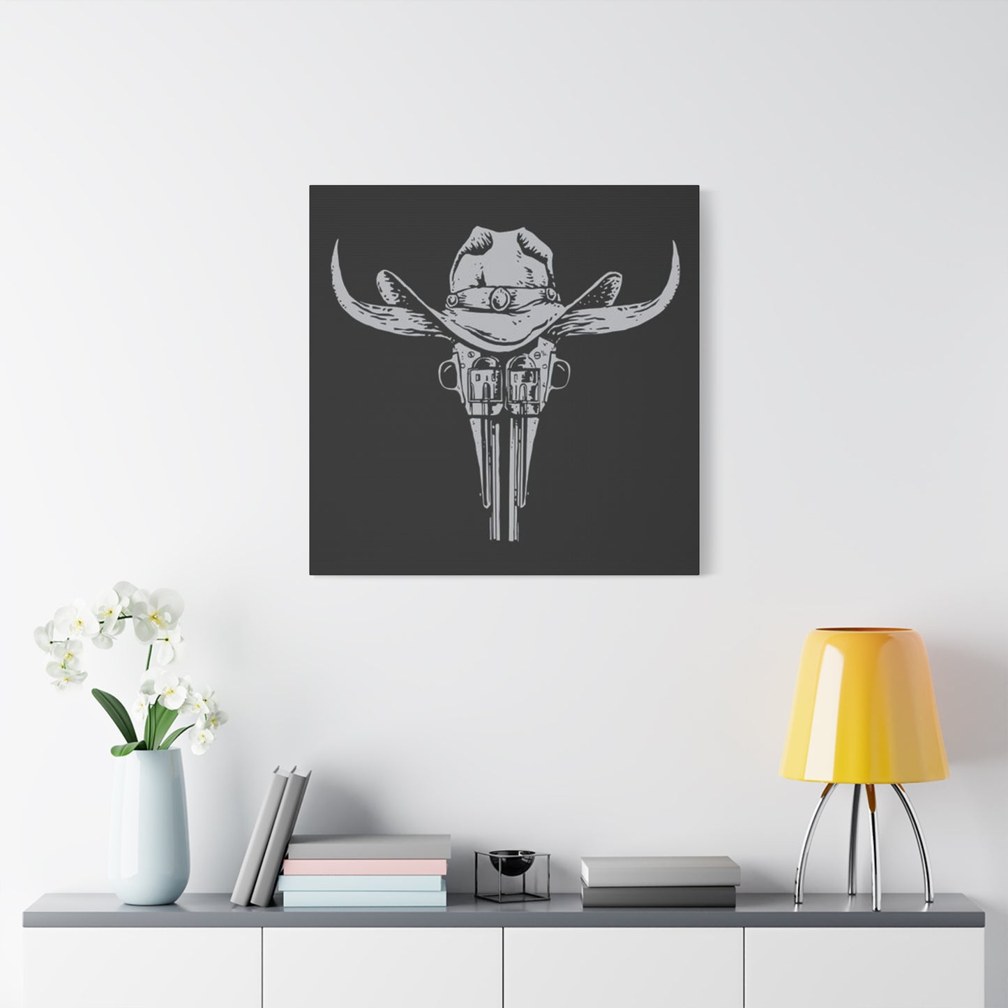 Horn & Guns Drawing Wall Art & Canvas Prints