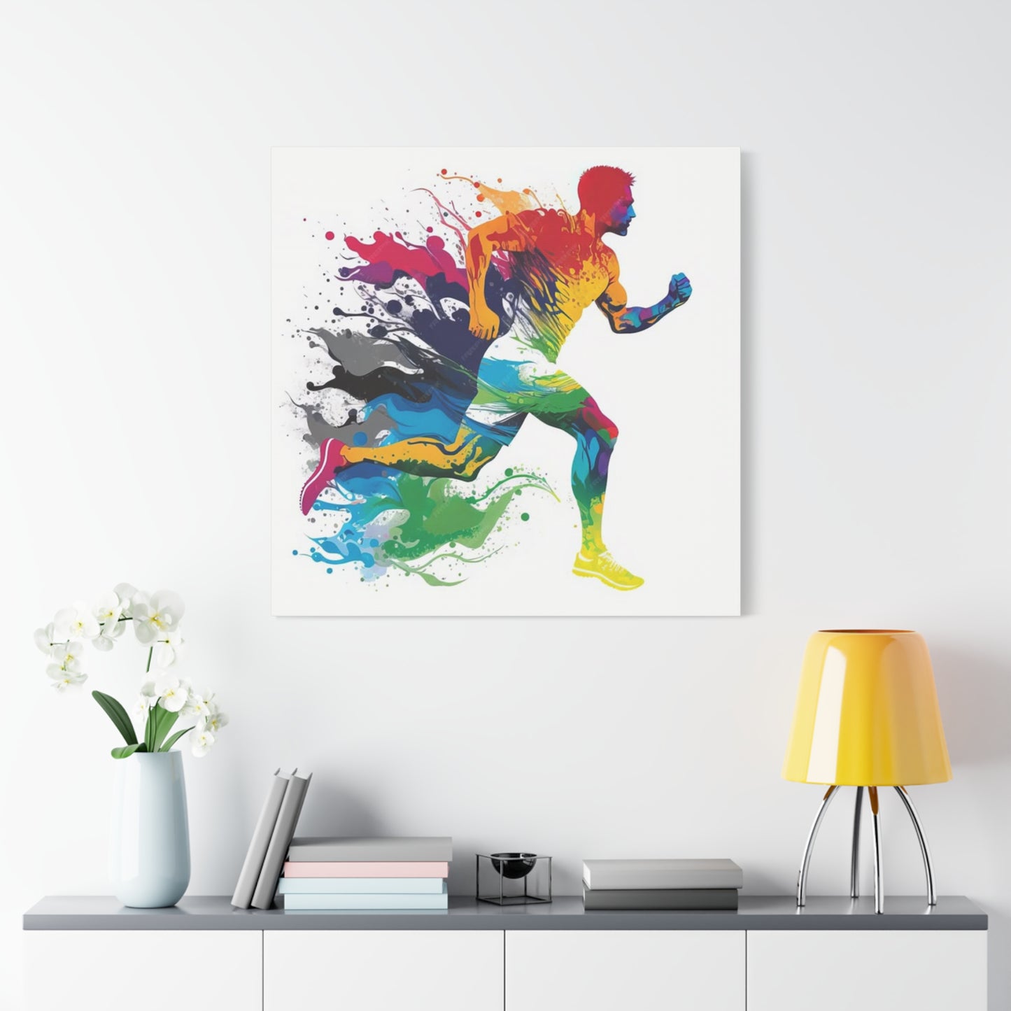Running Graffiti Wall Art & Canvas Prints
