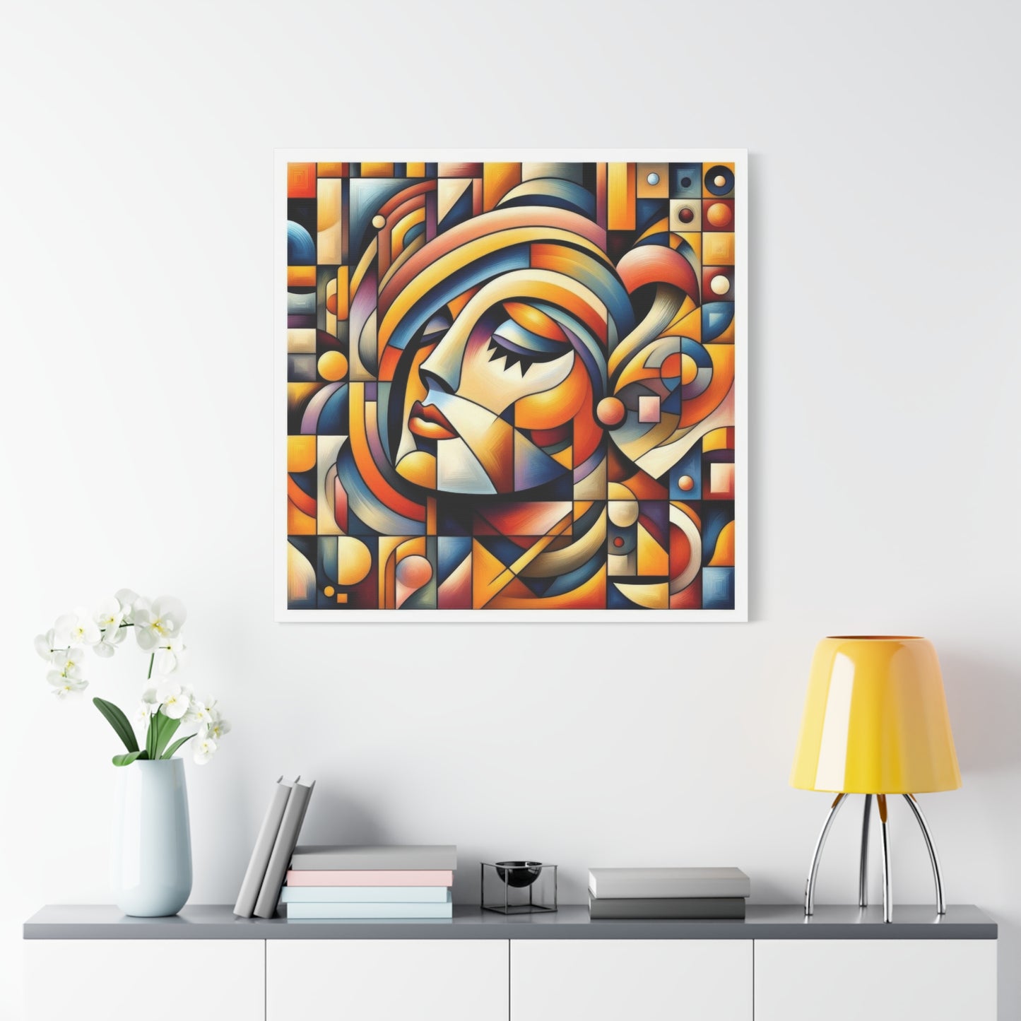 Lady Face Abstract Cubism Wall Art & Canvas Prints