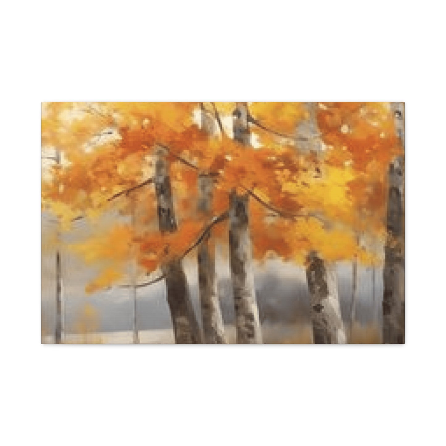 Orange Birch Trees Painting Wall Art & Canvas Prints