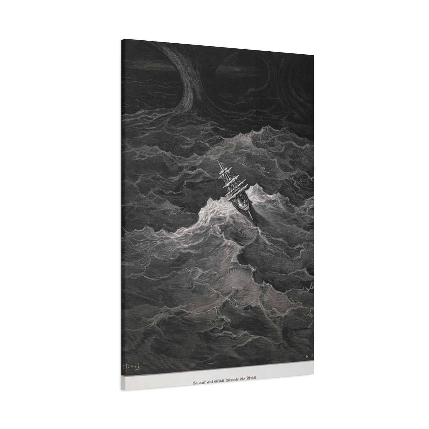 Sailing Ship In Dark Drawing Wall Art & Canvas Prints