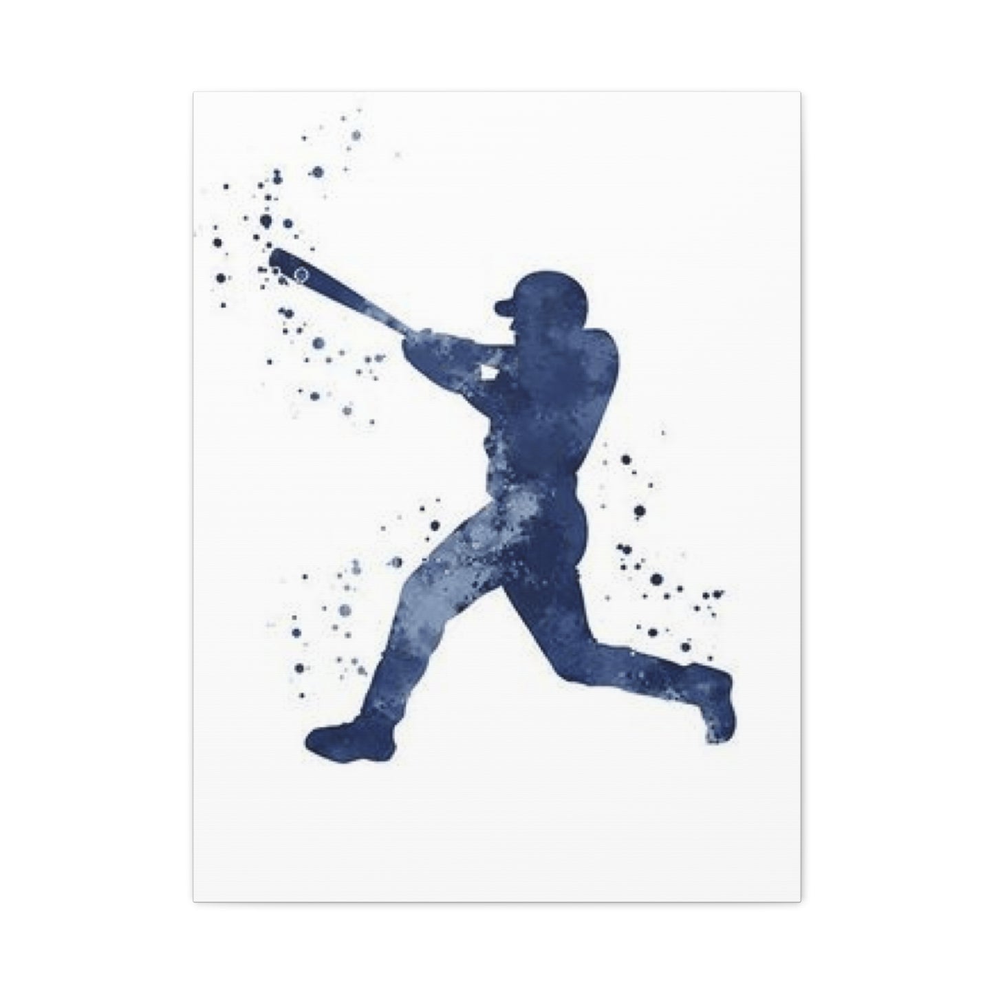Blue Baseball Player Silhoutte Wall Art & Canvas Prints