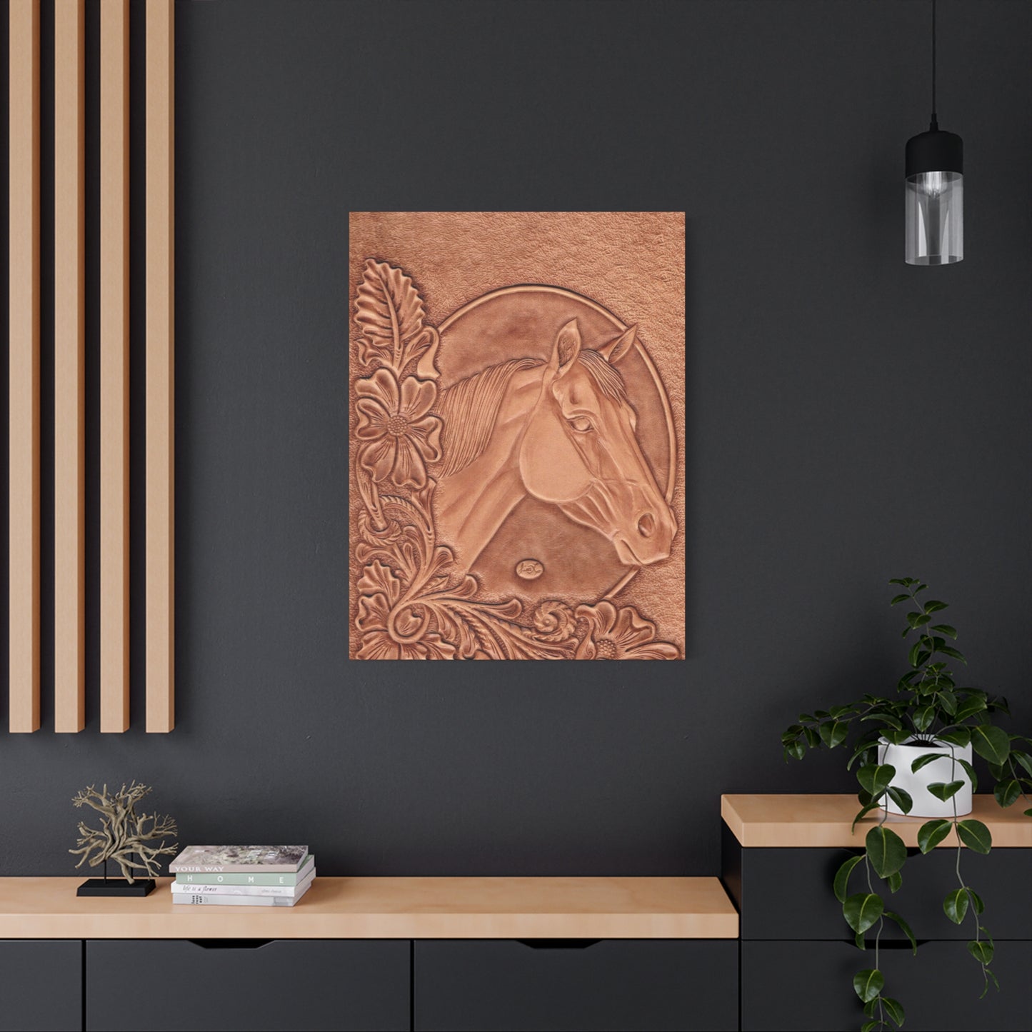 Horse Pattern On Leather Wall Art & Canvas Prints