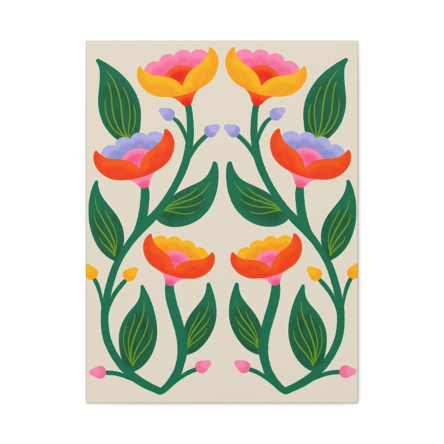 Symmetric Colorful Flowers Wall Art & Canvas Prints