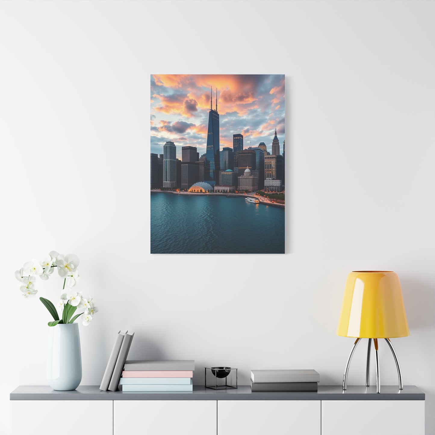 Chicago Skylines Art Canvas Art 7 Wall Art & Canvas Print