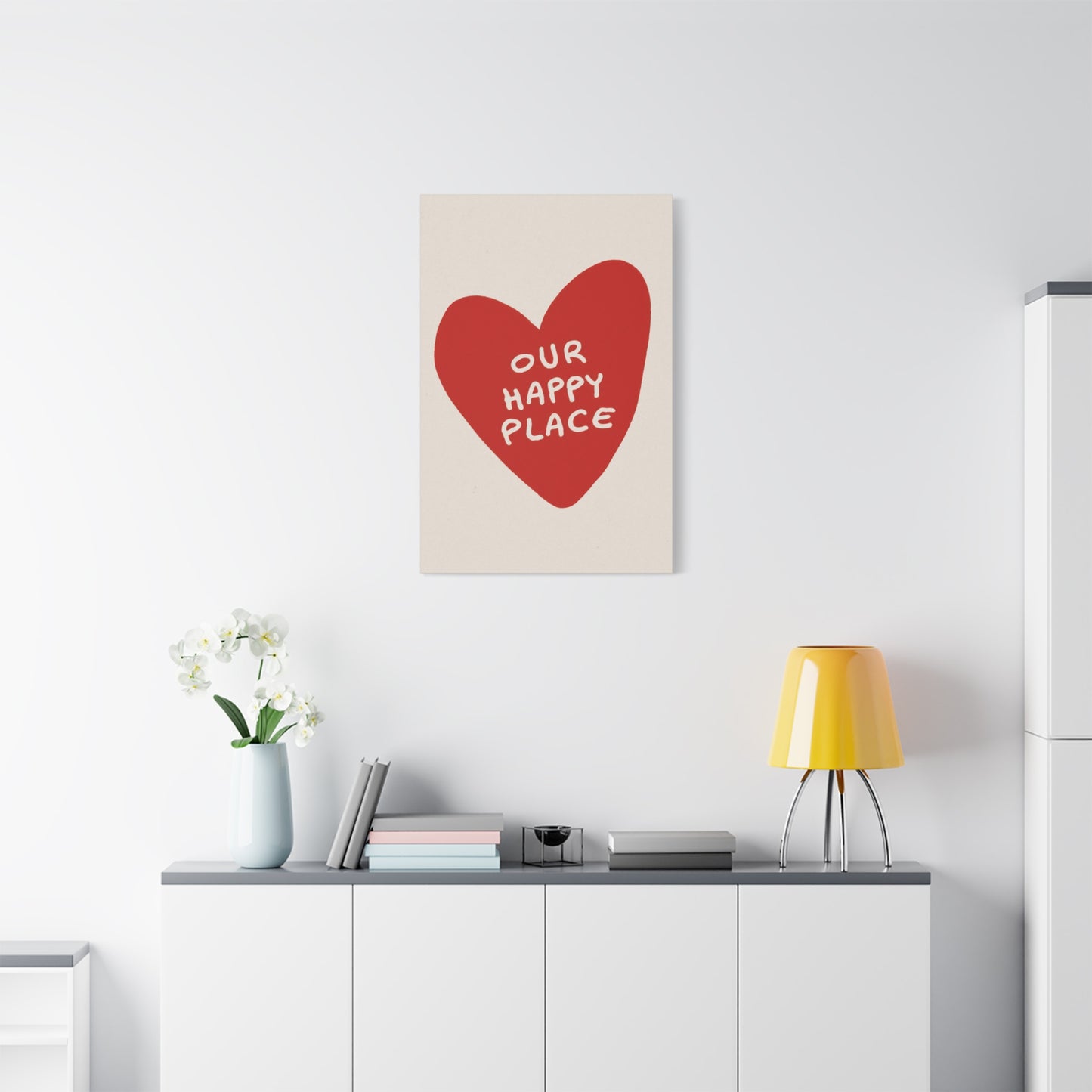 Our Happy Place Red Heart Wall Art & Canvas Prints