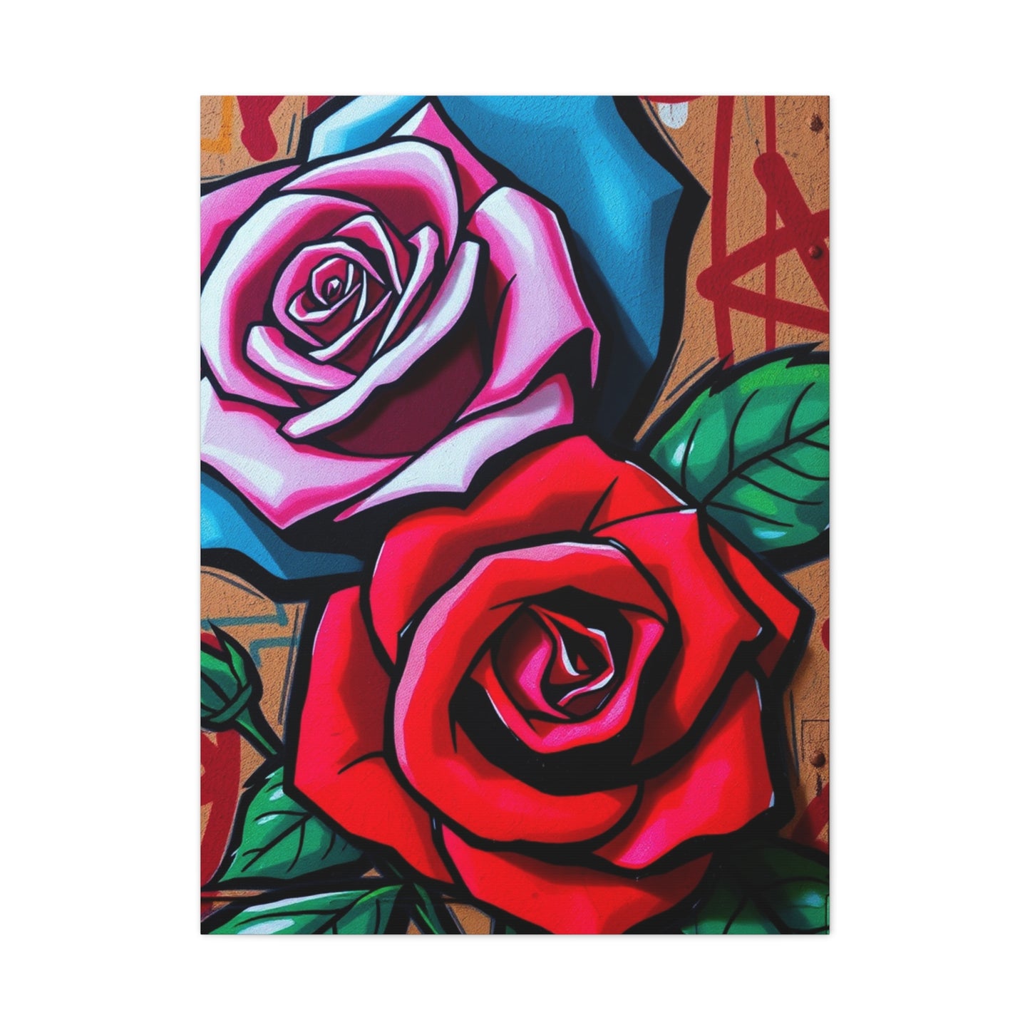 Graffiti Roses Art Premium Canvas 19 Wall Art & Canvas Print
