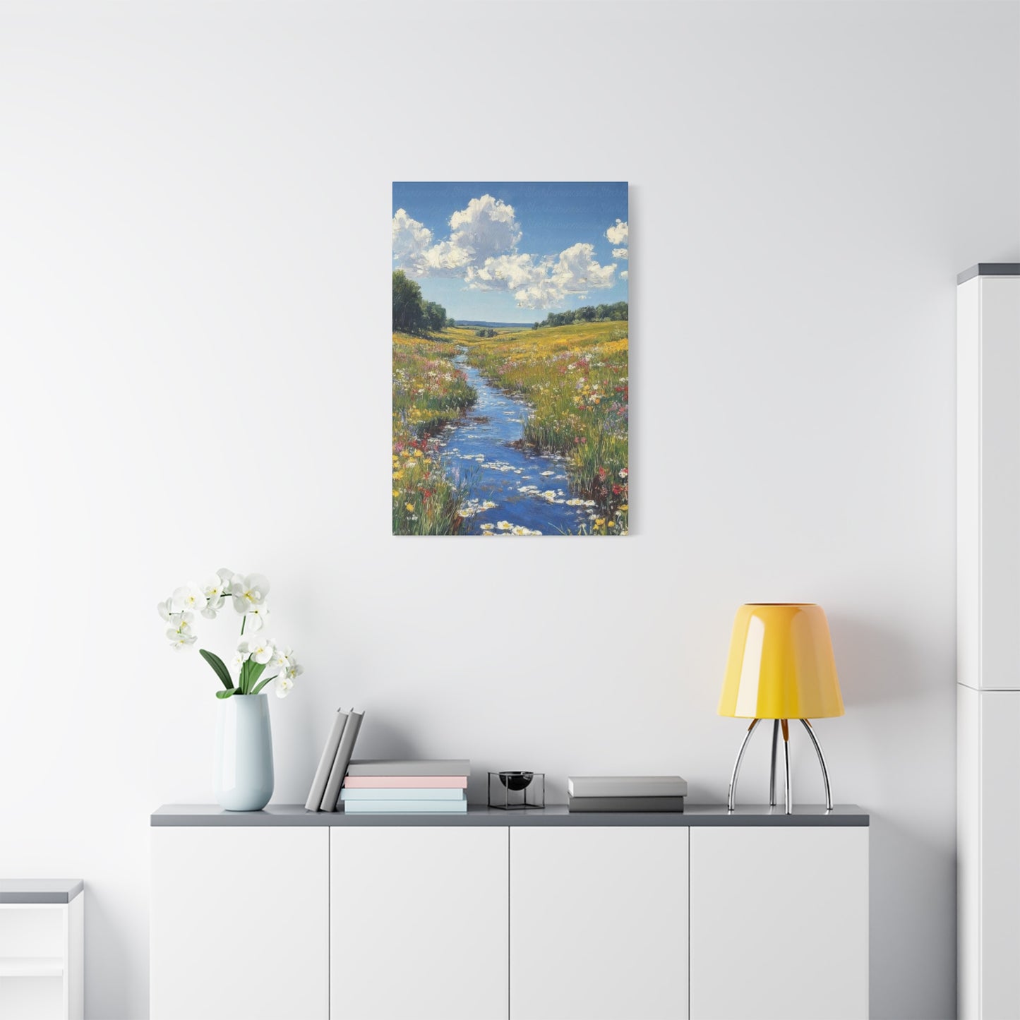 Blue Water Green Fields Colorful Wall Art & Canvas Prints