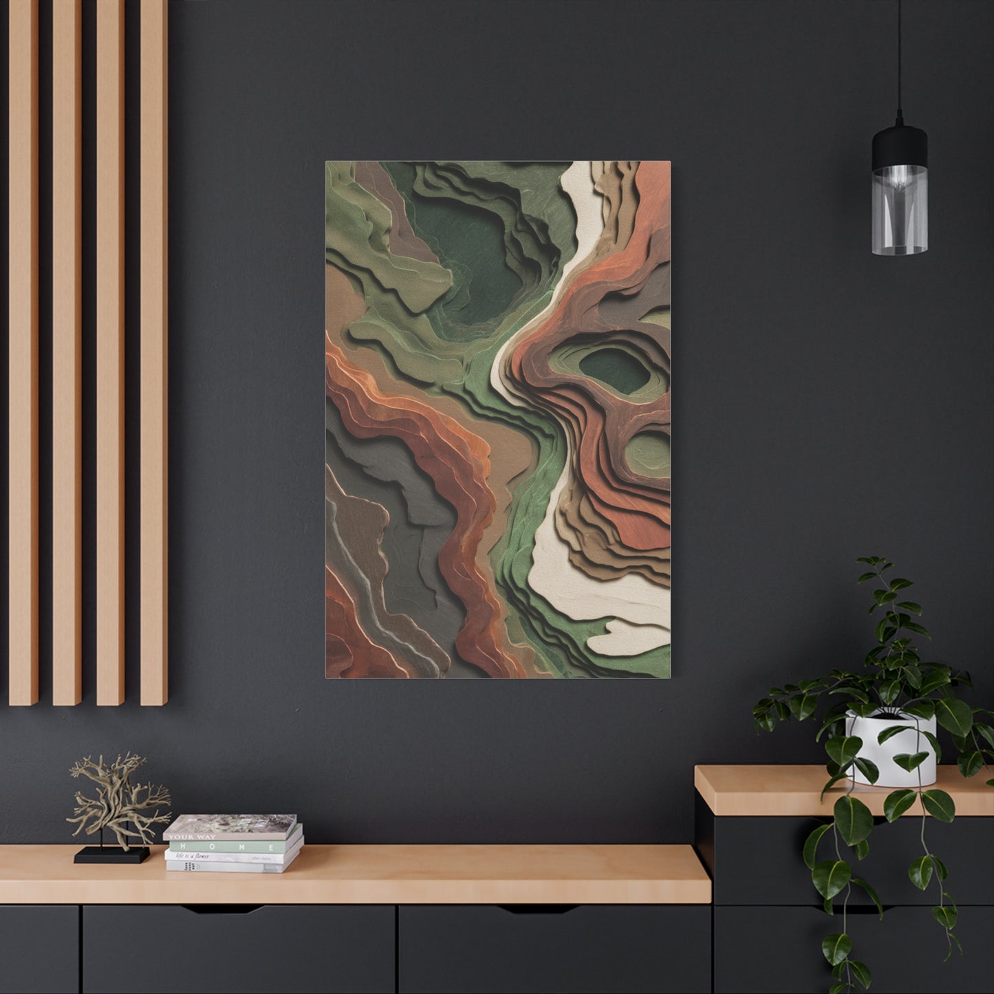 Abstract Terrain Inspired Layered Landscape Wall Art & Canvas Print