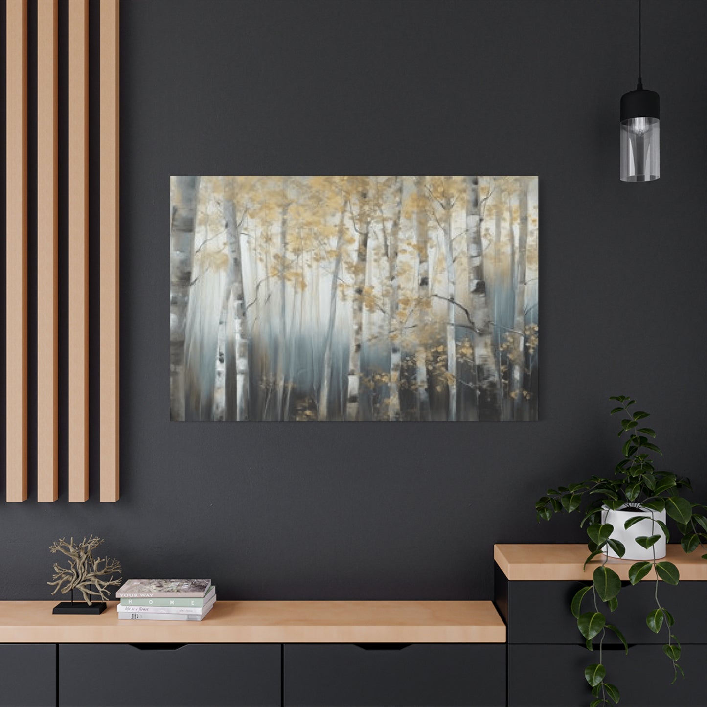 Close Birch Trees Painting Wall Art & Canvas Prints