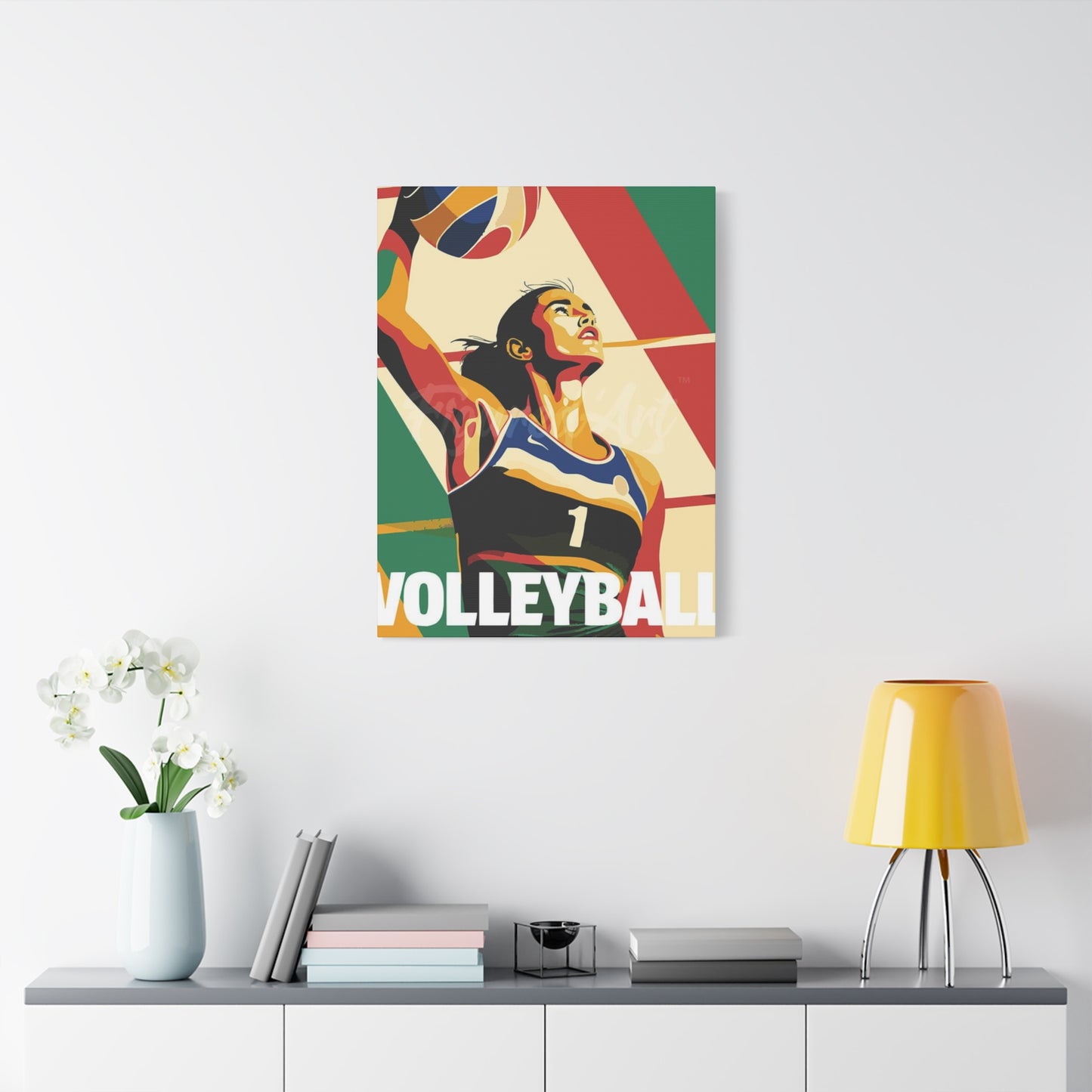 Abstract Volleyball Player Wall Art & Canvas Prints