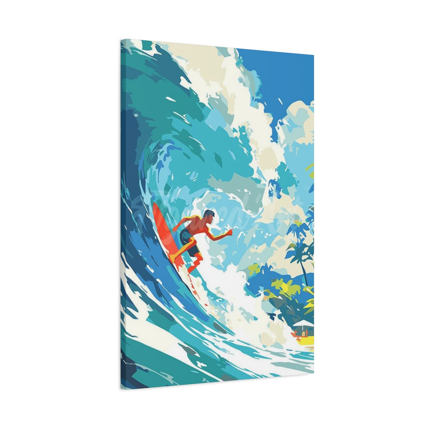 Wave Surfing Abstract Poster Wall Art & Canvas Prints