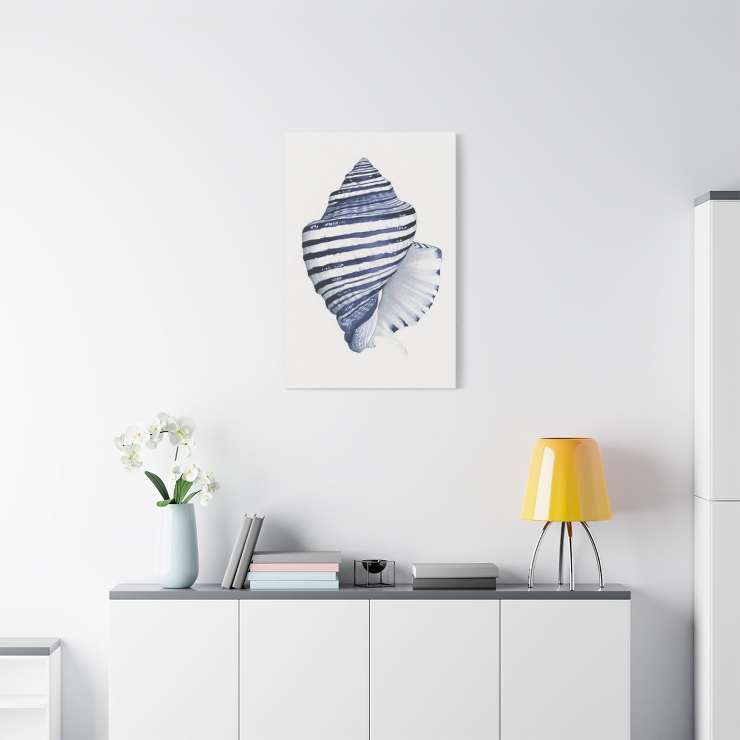 Blue & White Shell Drawing Wall Art & Canvas Prints