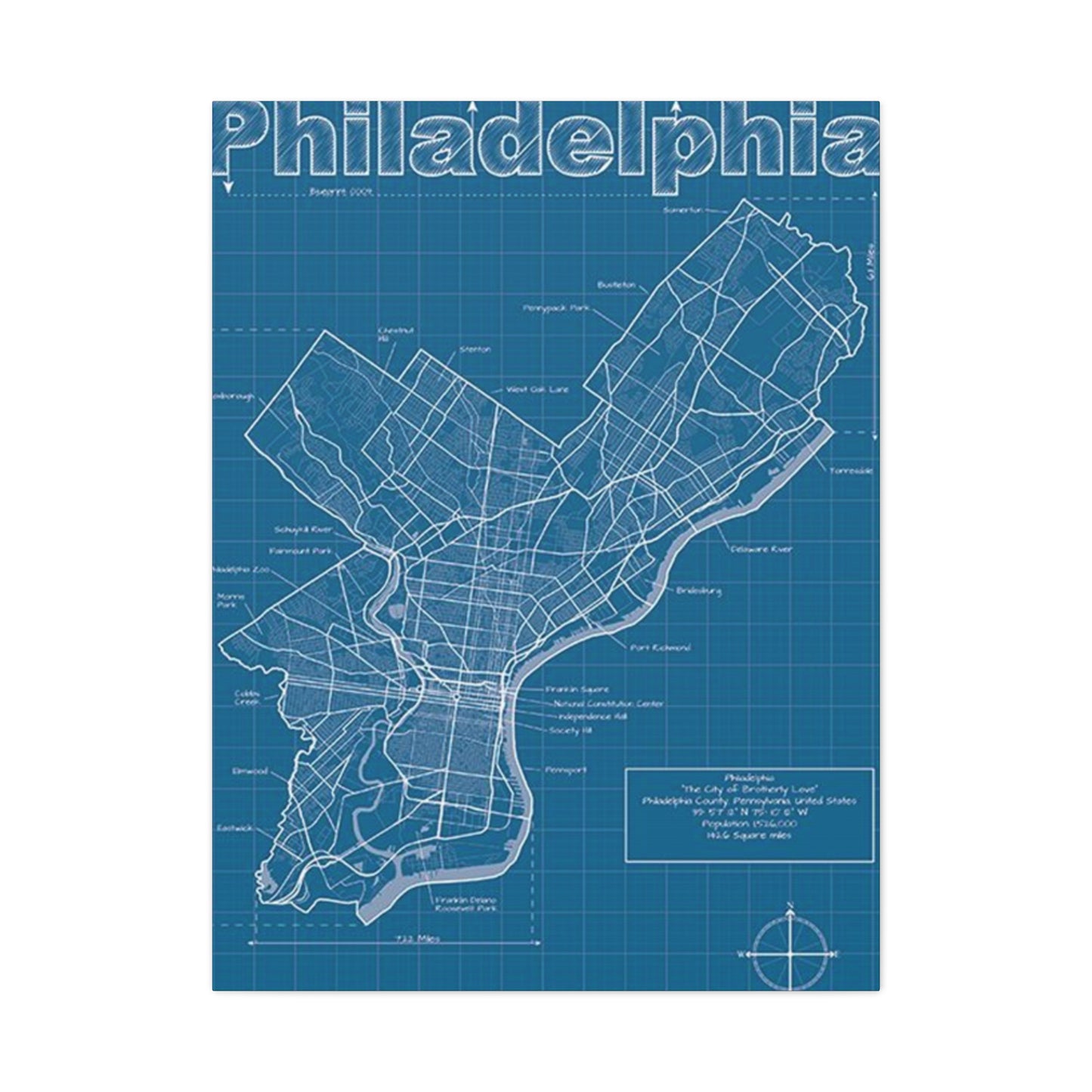 Map Of Philadelphia Poster Wall Art & Canvas Prints