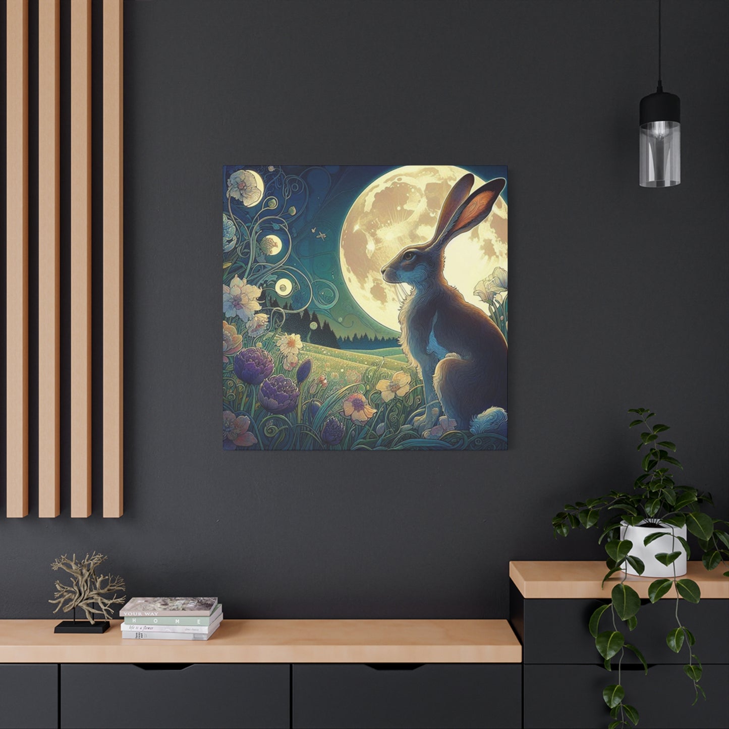 Full Moon And The Rabbit Wall Art & Canvas Prints