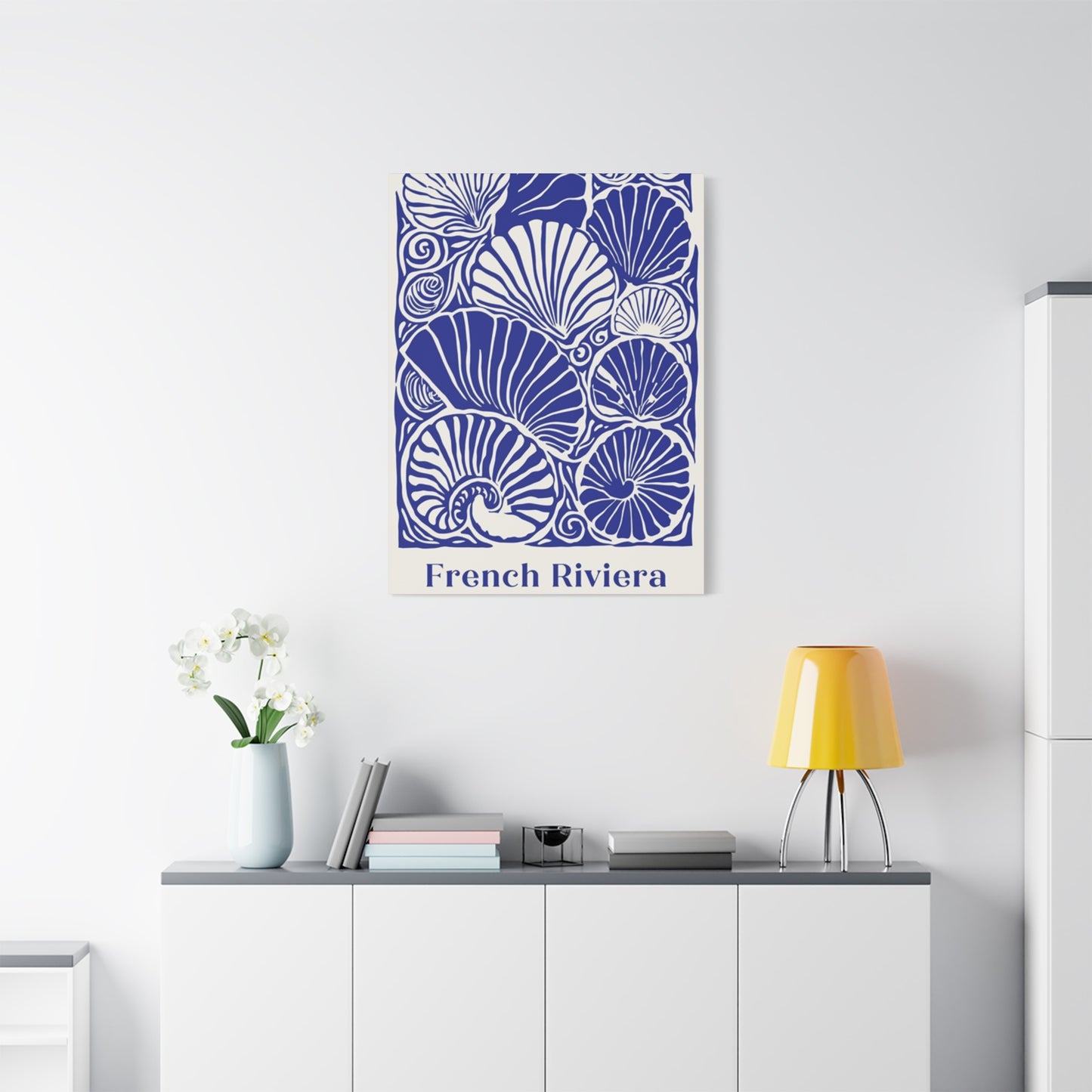 Beautiful Blue Shell Shapes Poster Wall Art & Canvas Prints