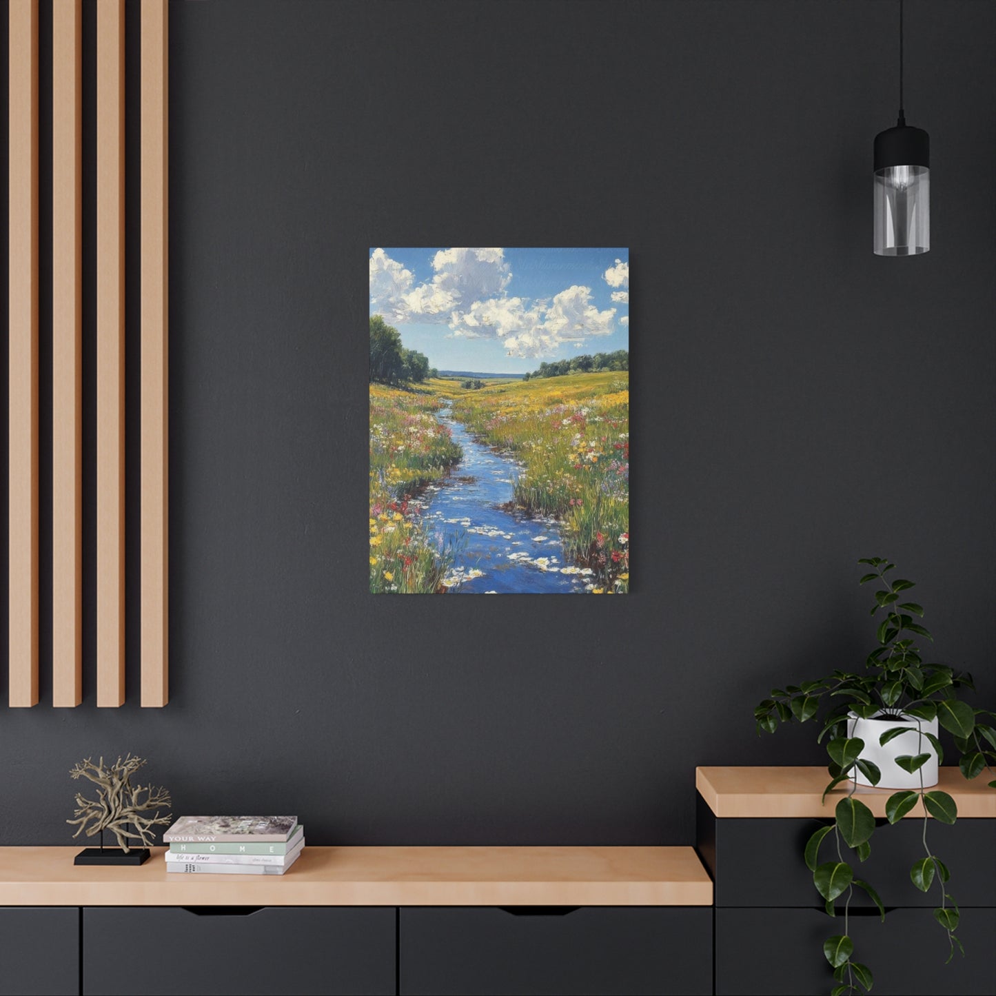 Blue Water Green Fields Colorful Wall Art & Canvas Prints
