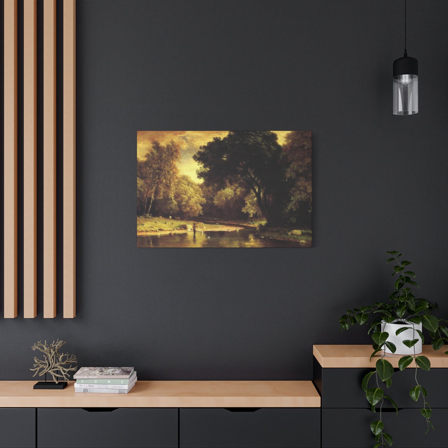 Fisherman In A Stream George Inness Wall Art & Canvas Prints