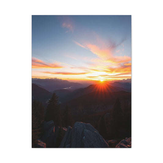 Zenith Glow: Mountain Reverie Wall Art & Canvas Print