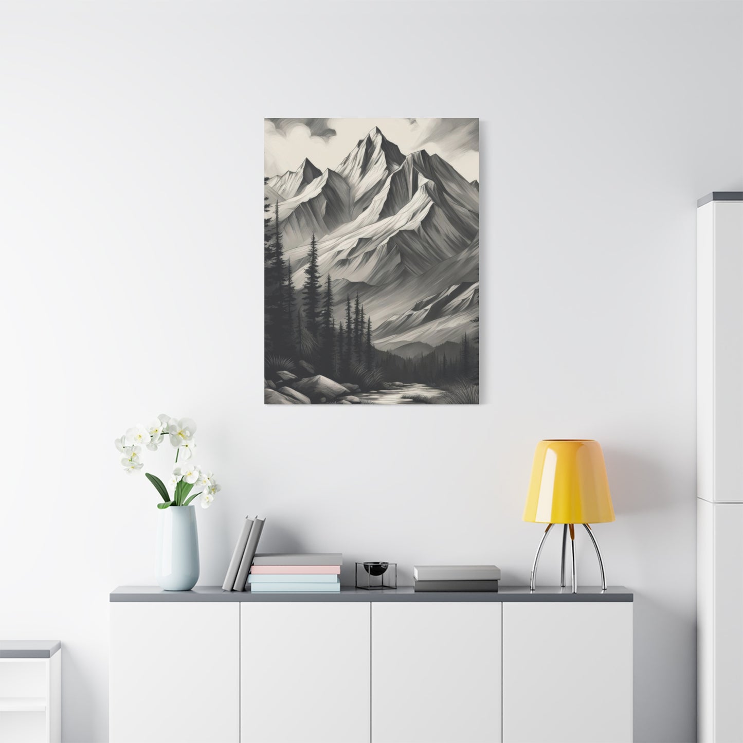 Mountains Grey Wall Art & Canvas Prints