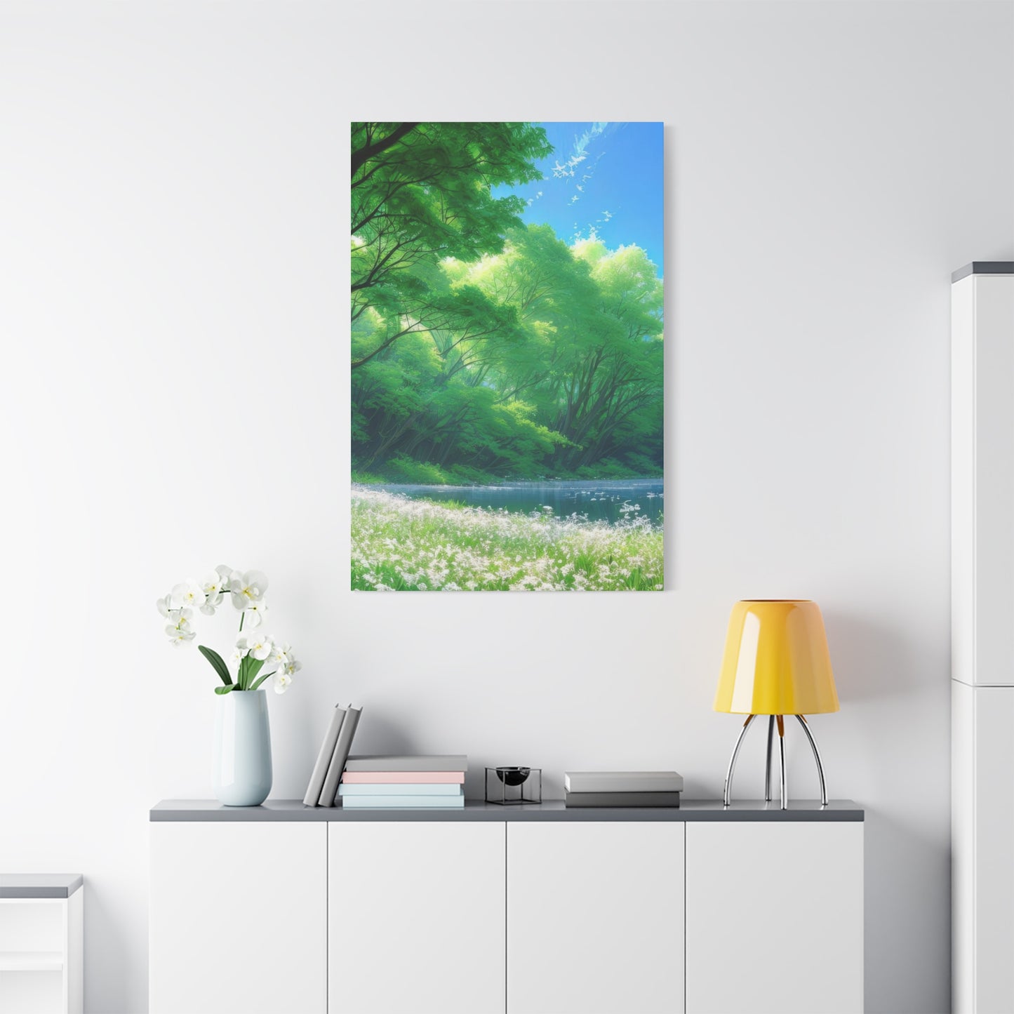 White Flowers Forest Wall Art & Canvas Prints