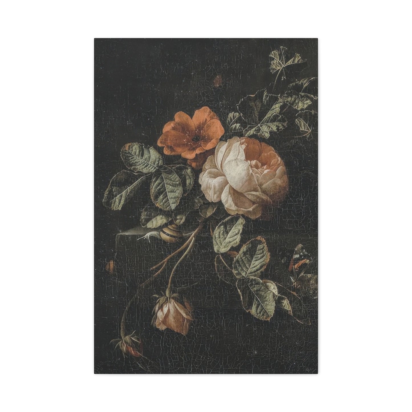 White Red Flower Dark Academia Wall Art & Canvas Prints