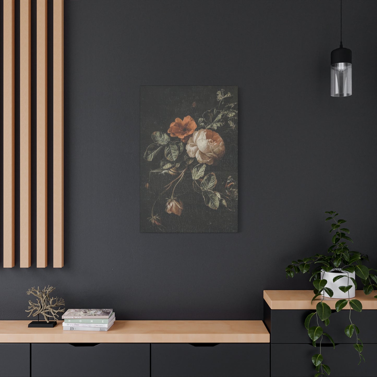 White Red Flower Dark Academia Wall Art & Canvas Prints