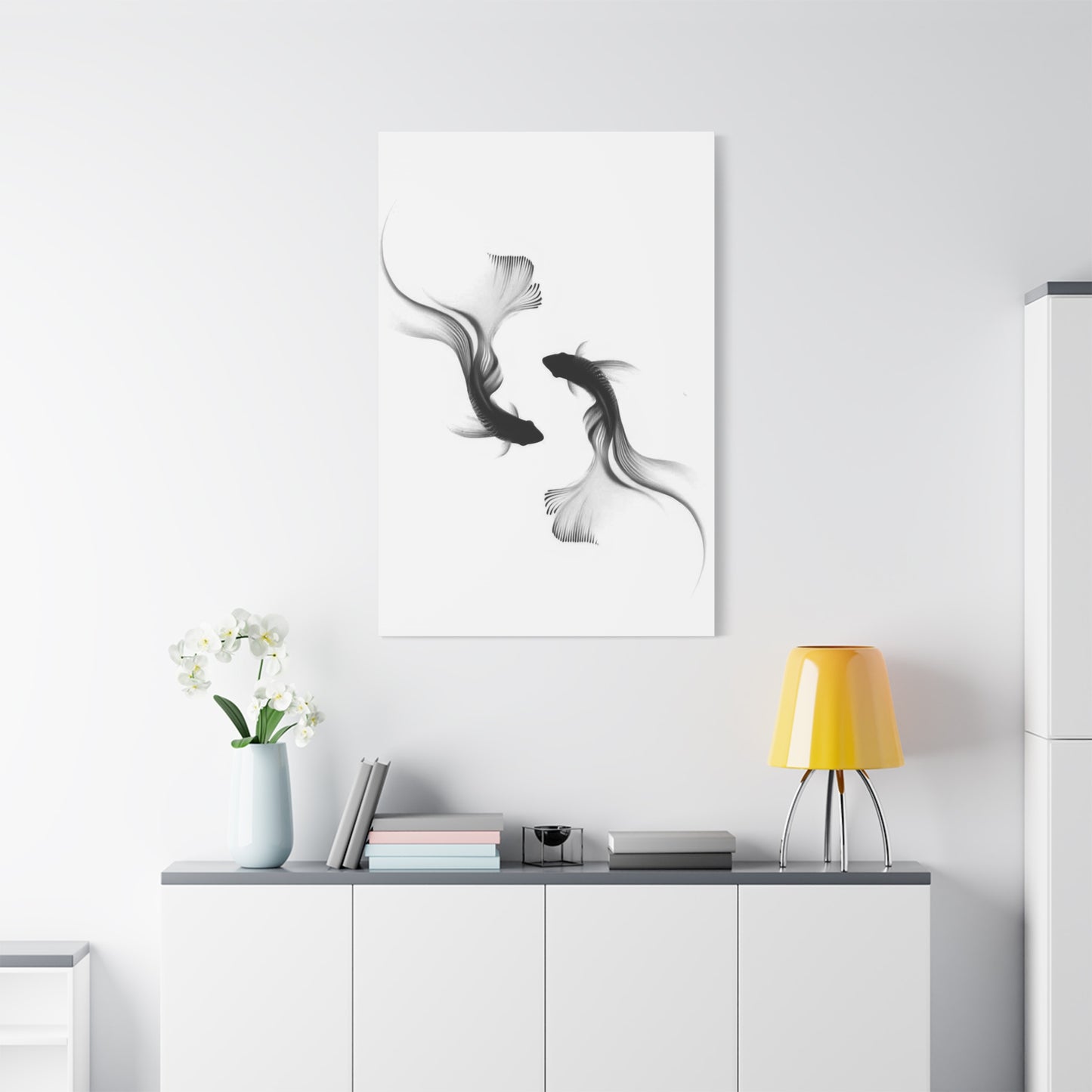 Fishes Grey Wall Art & Canvas Prints
