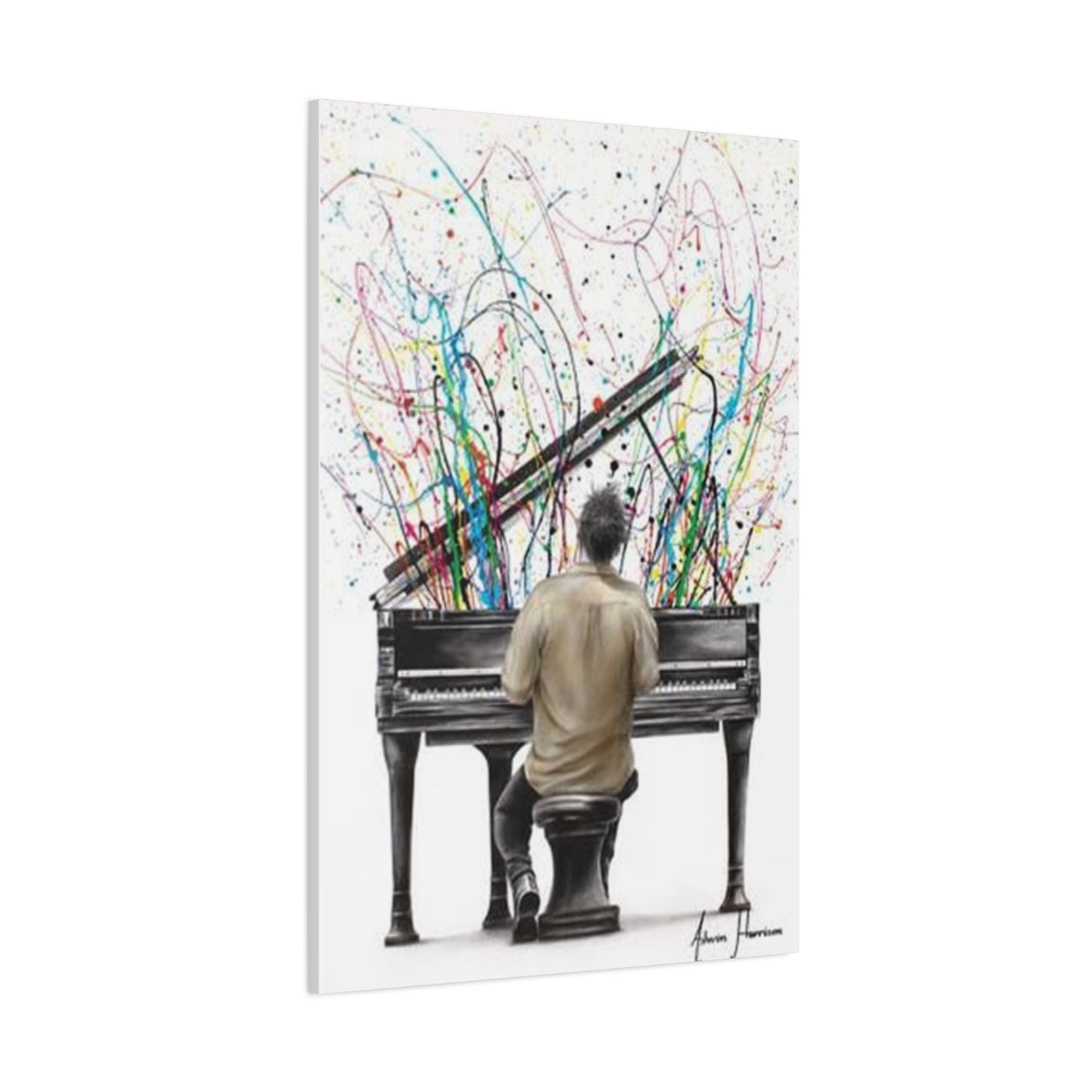 Artist Playing Piano Painting Wall Art & Canvas Prints