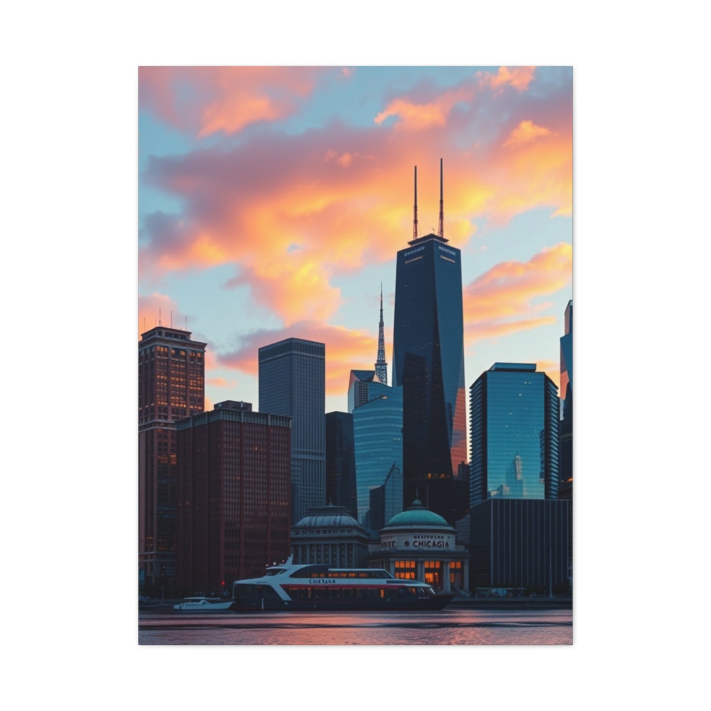 Chicago Skylines Art Canvas Art 3 Wall Art & Canvas Print
