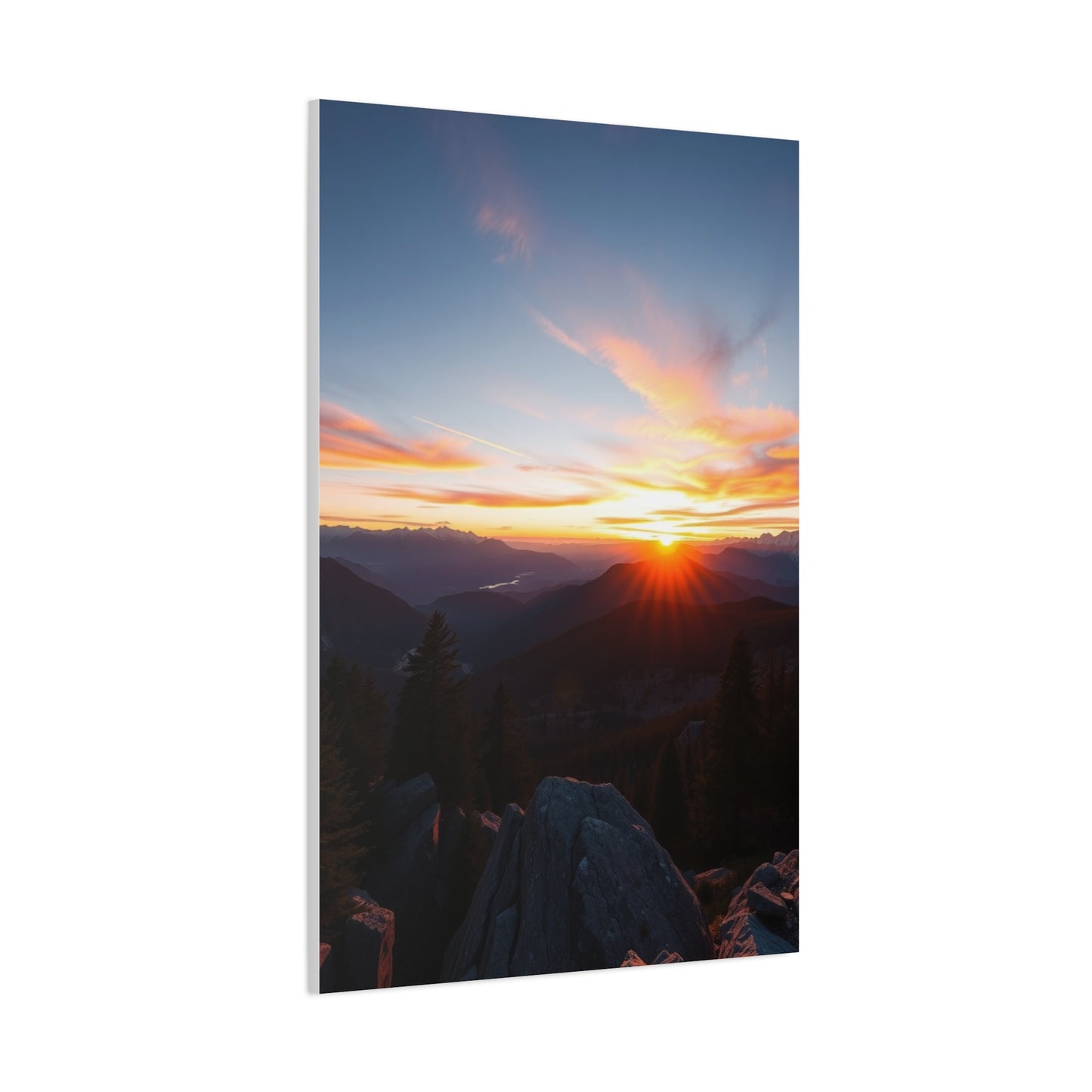 Zenith Glow: Mountain Reverie Wall Art & Canvas Print