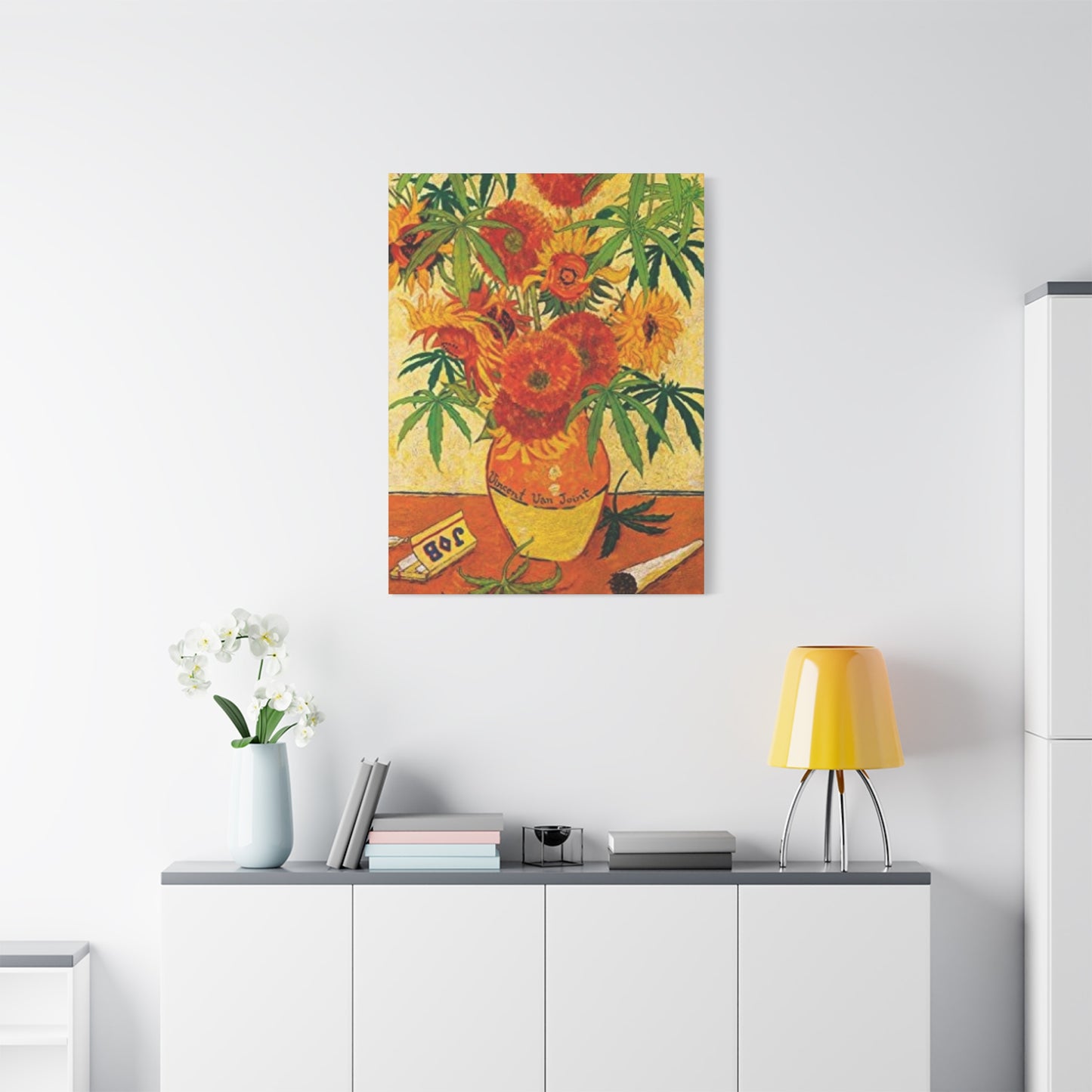 Vase And Joint Marijuana Wall Art & Canvas Prints