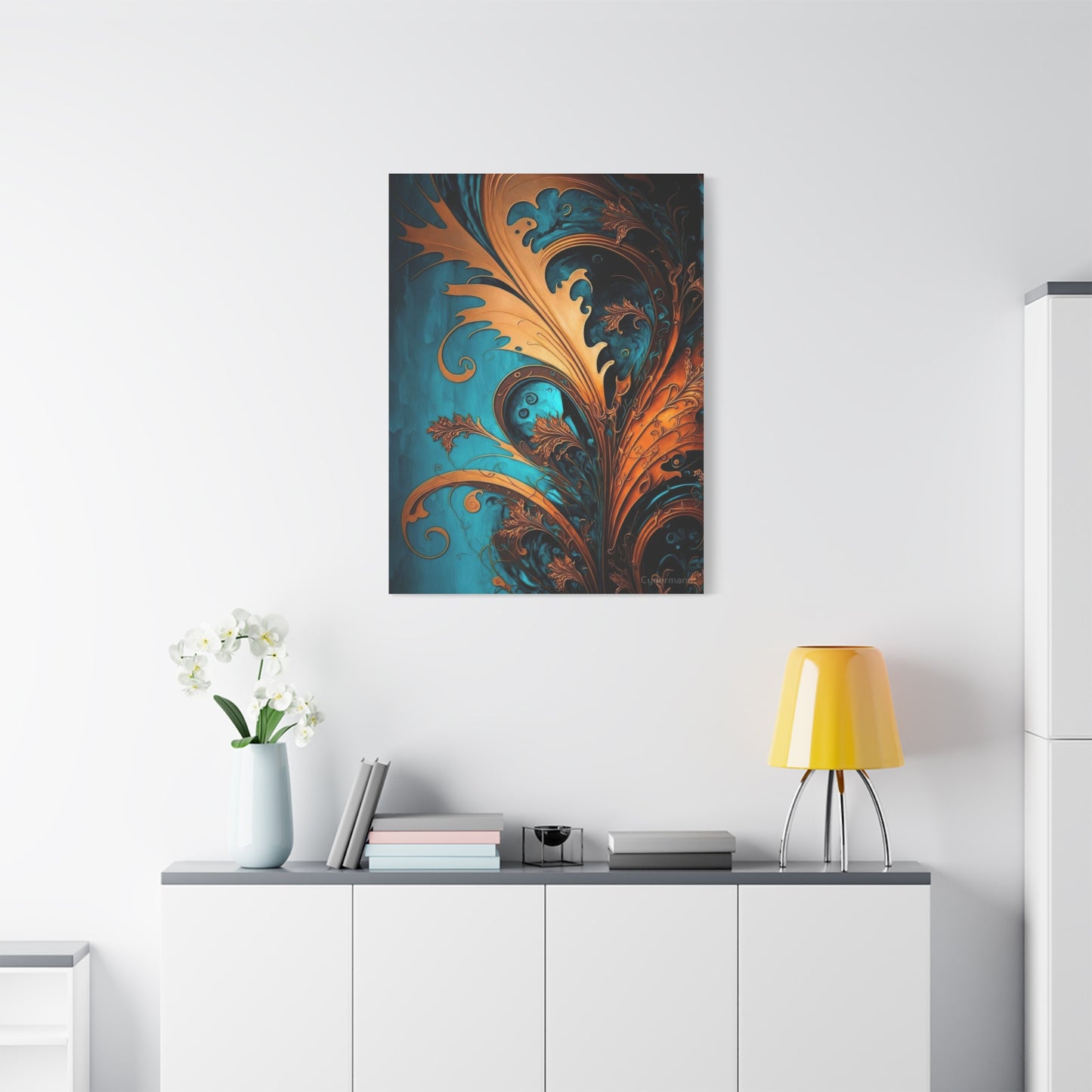Teal and Gold Harmony Wall Art & Canvas Prints