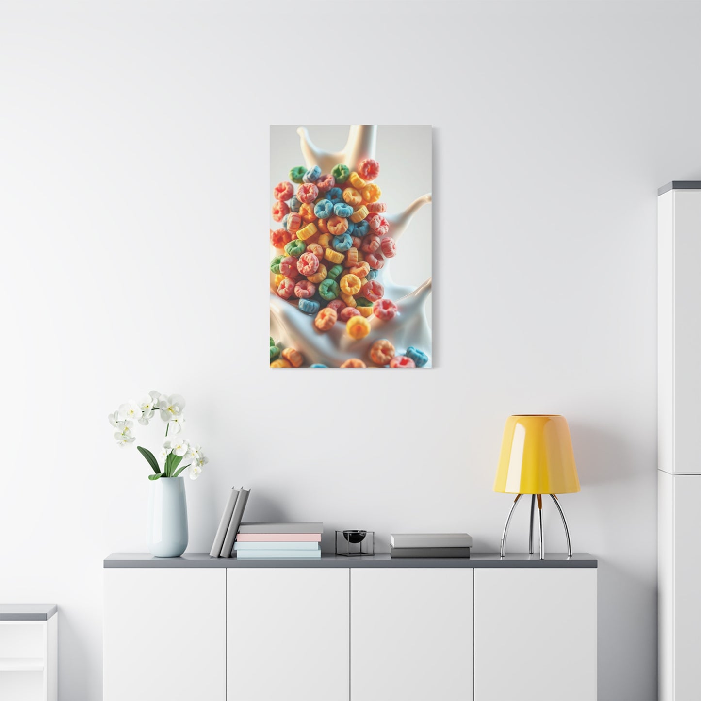 Fruit Loops in Milk Art Premium Canvas 19 Wall Art & Canvas Print