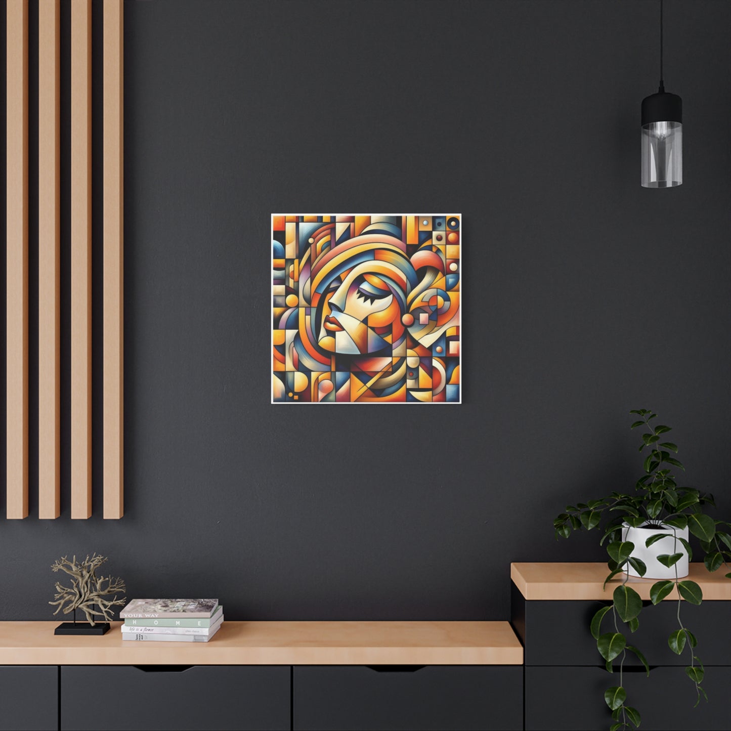 Lady Face Abstract Cubism Wall Art & Canvas Prints