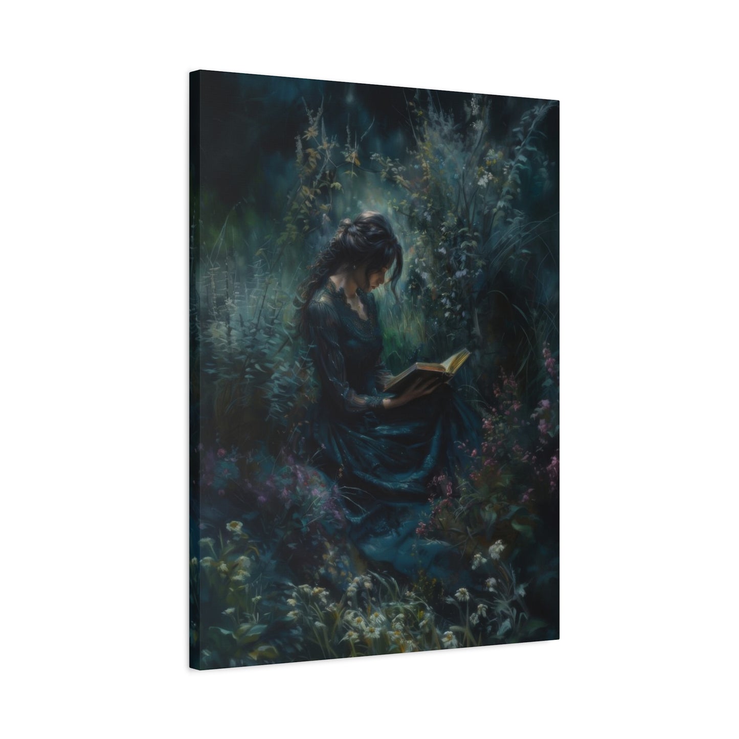 Lady Reading Dark Wall Art & Canvas Prints