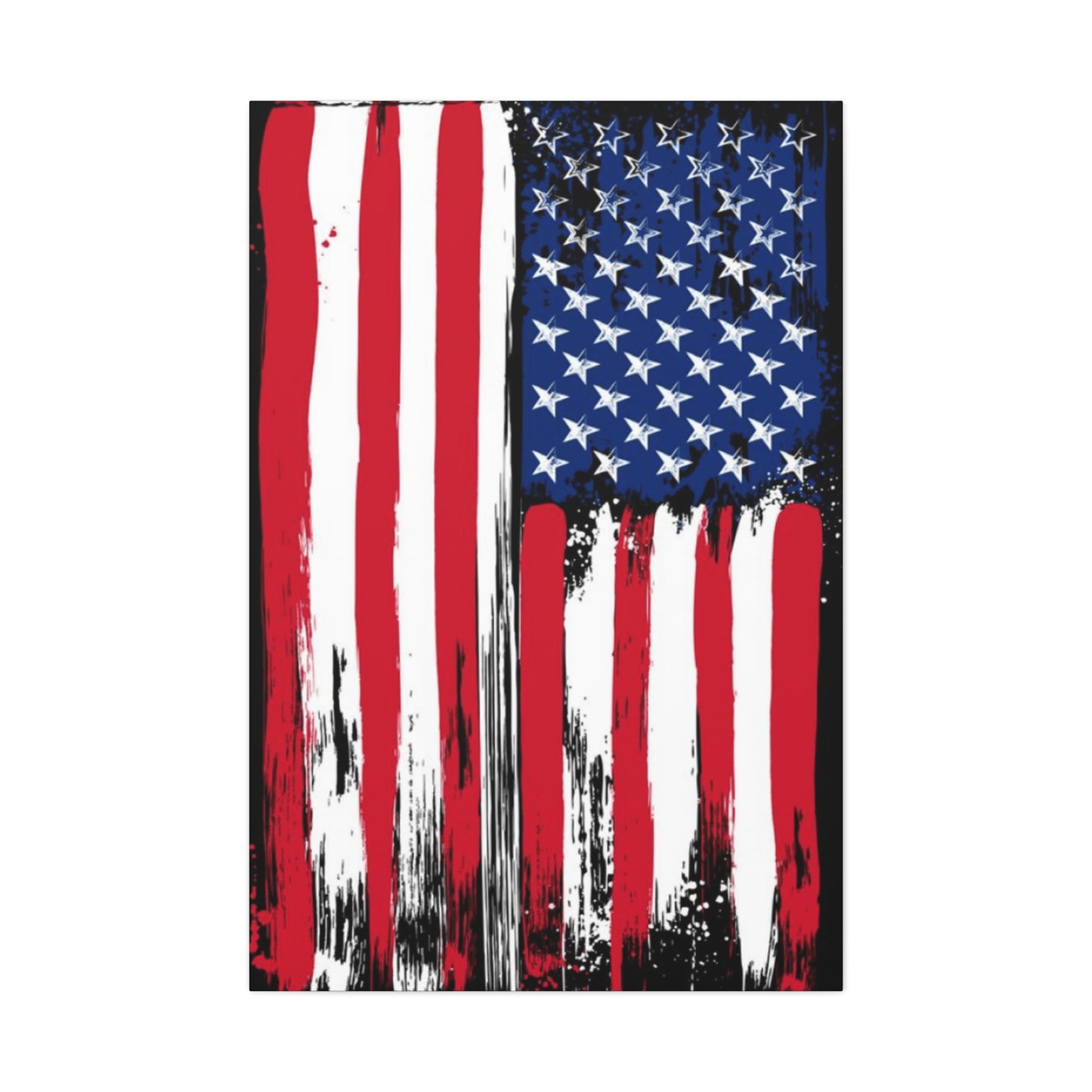 American Flag in Black Background Wall Art & Canvas Prints
